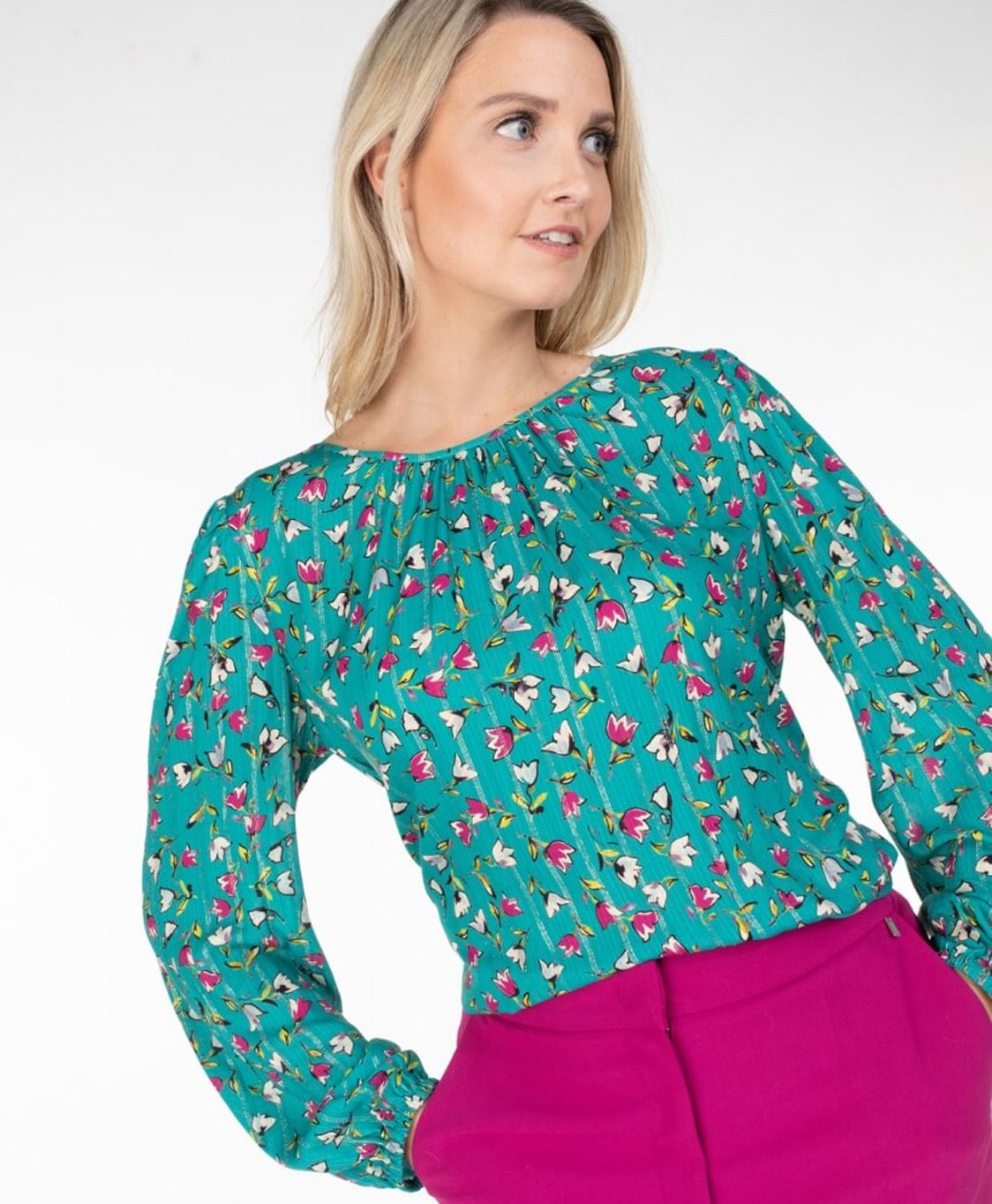 Anna Van Toor Blouse 26a05-03217 turquoise