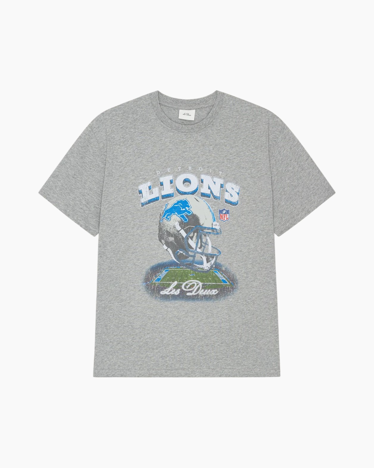 T-shirt, Grijs, Korte mouwen, Ronde hals, Detroit Lions-print