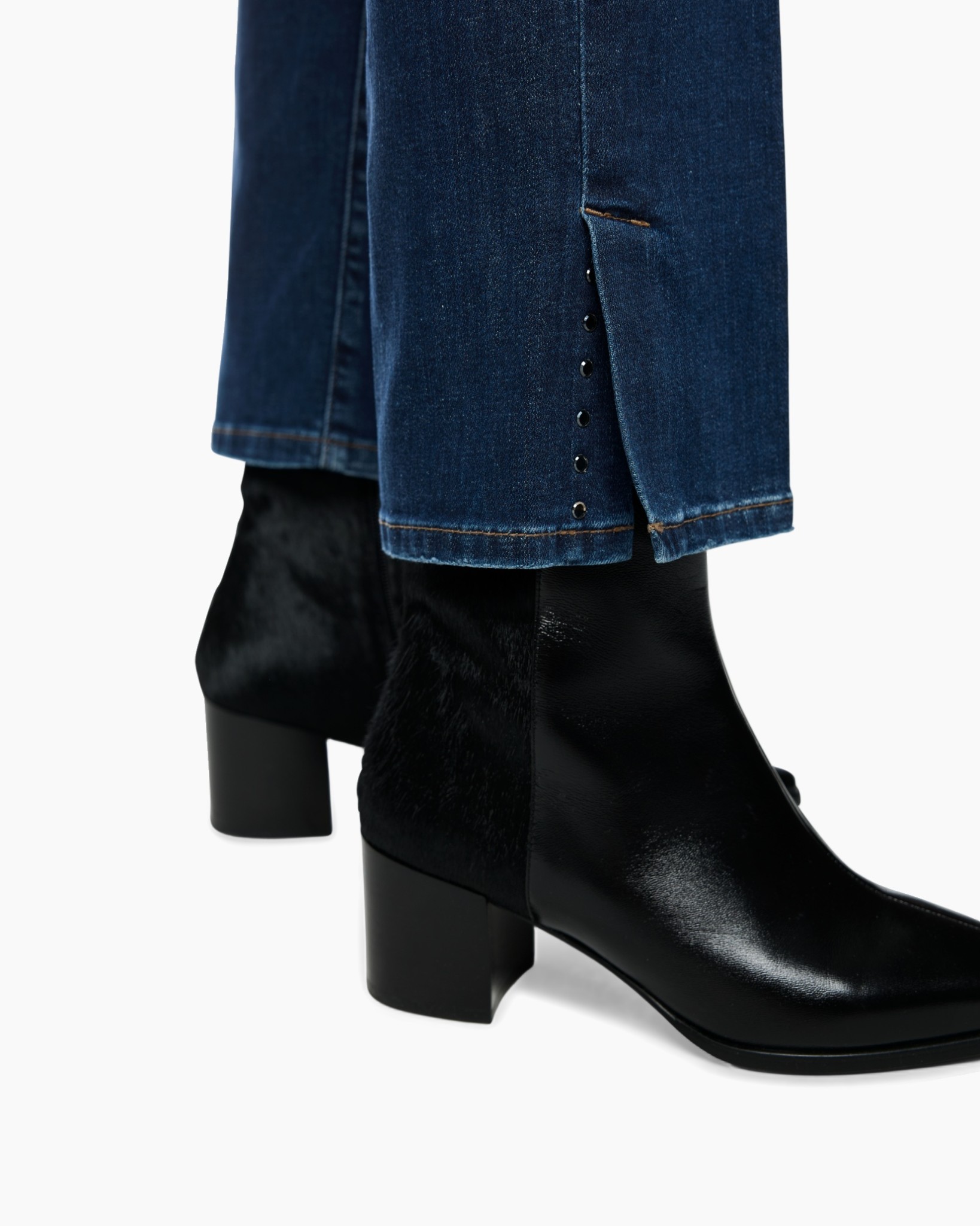 jeans, denim, boots, enkellaarzen, blokhak