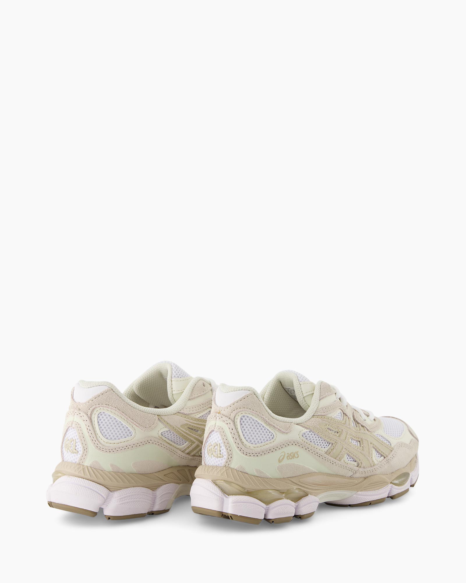 sneakers, sportschoenen, beige, mesh, asics