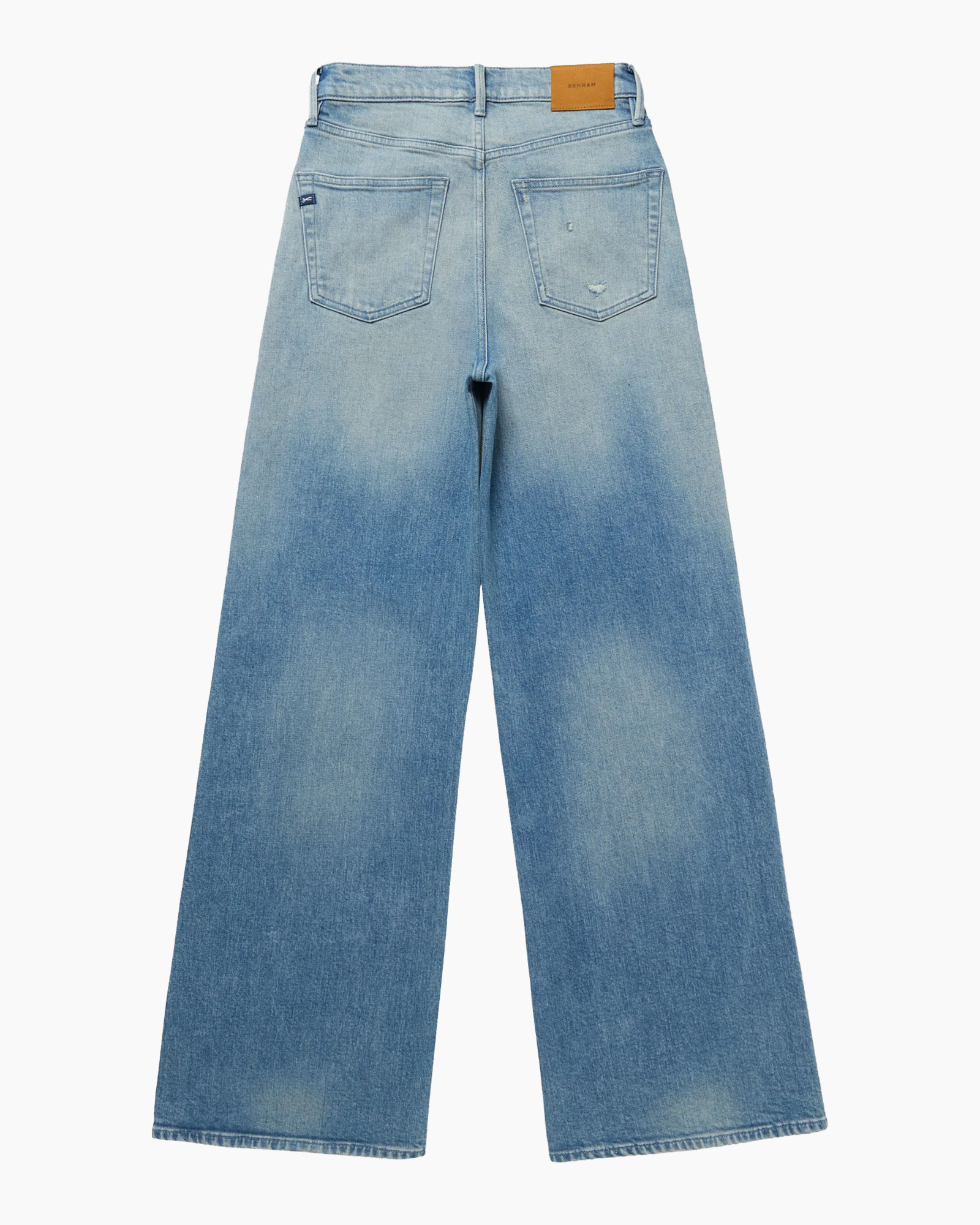 spijkerbroek, denim, wijderep, achterzakken, lichtblauw