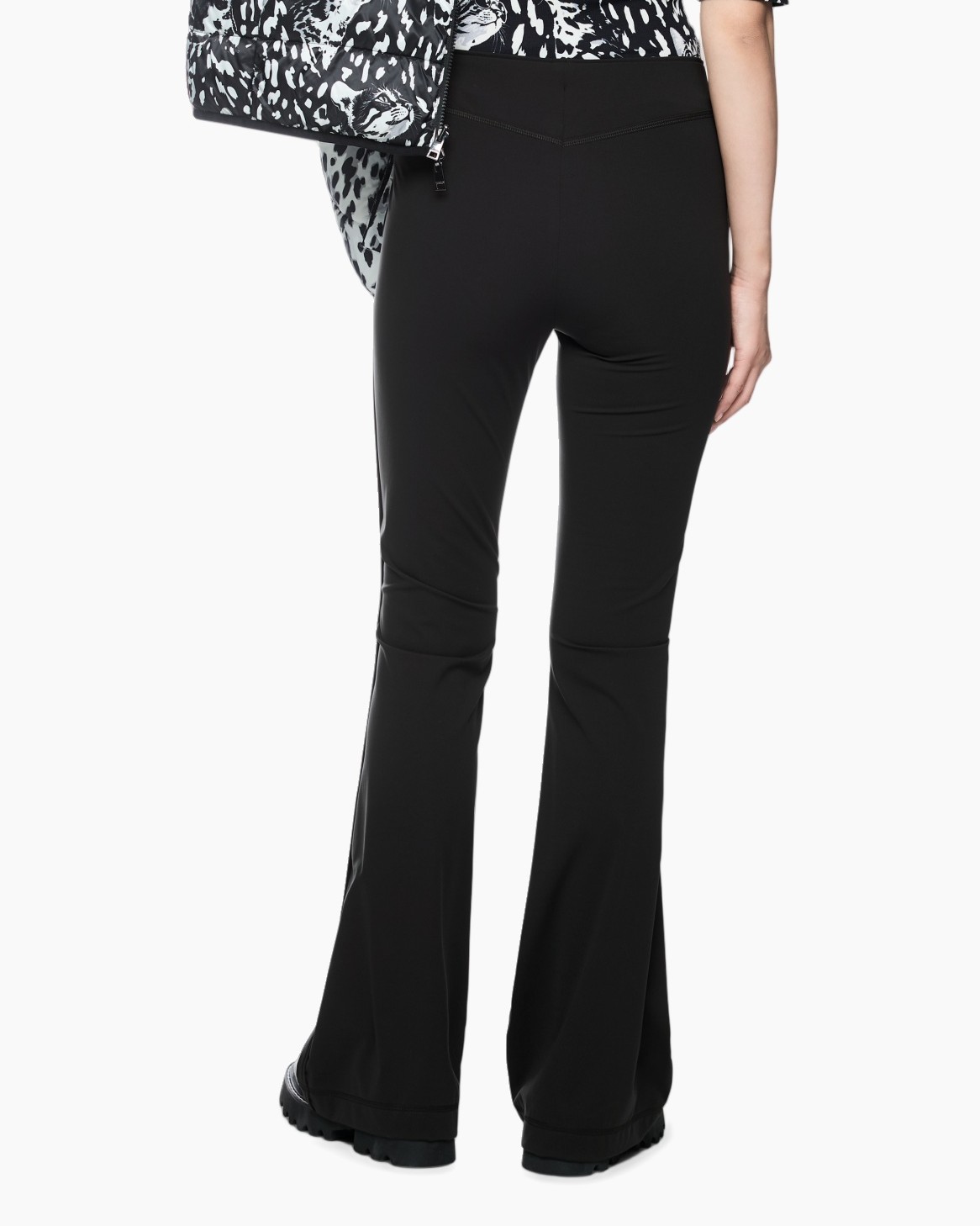 broek, broeken, zwart, flared, stretch