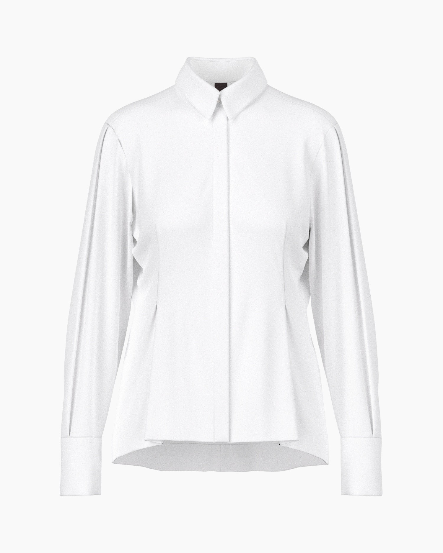 blouse, wit, lange-mouwen, kraag, voorvlak-trek-strik