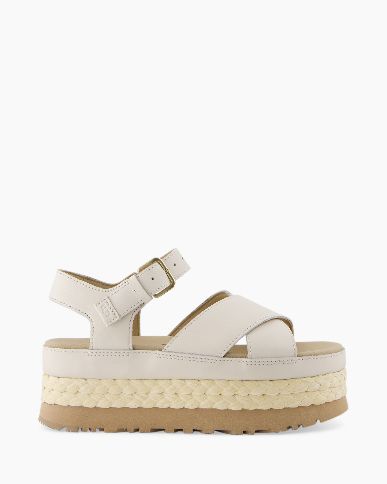 Sandaal Zonder Hak W Aubrey Ankle Strap Ecru