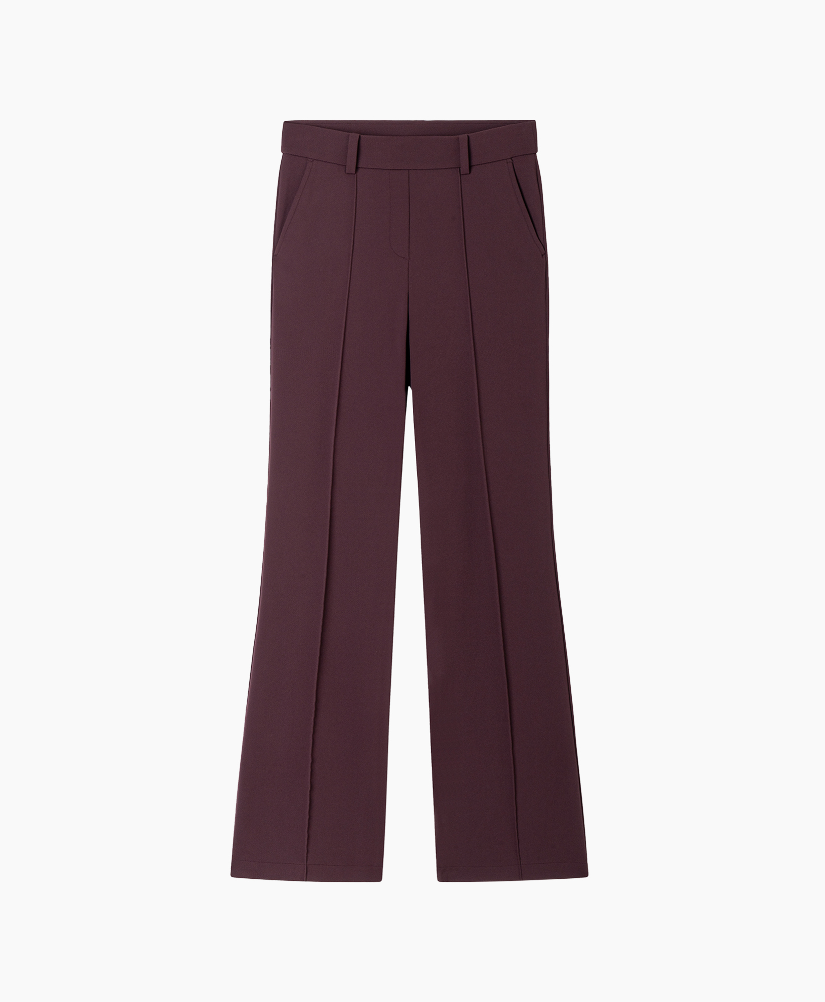 broek, broeken, plooien, wijdere pasvorm, paars