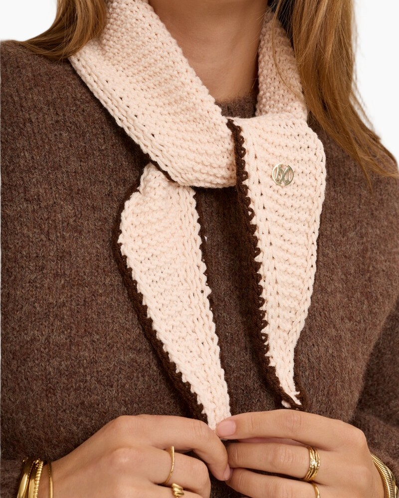 _sjaal, gebreide sjaal, beige, lussen sjaal, paisley