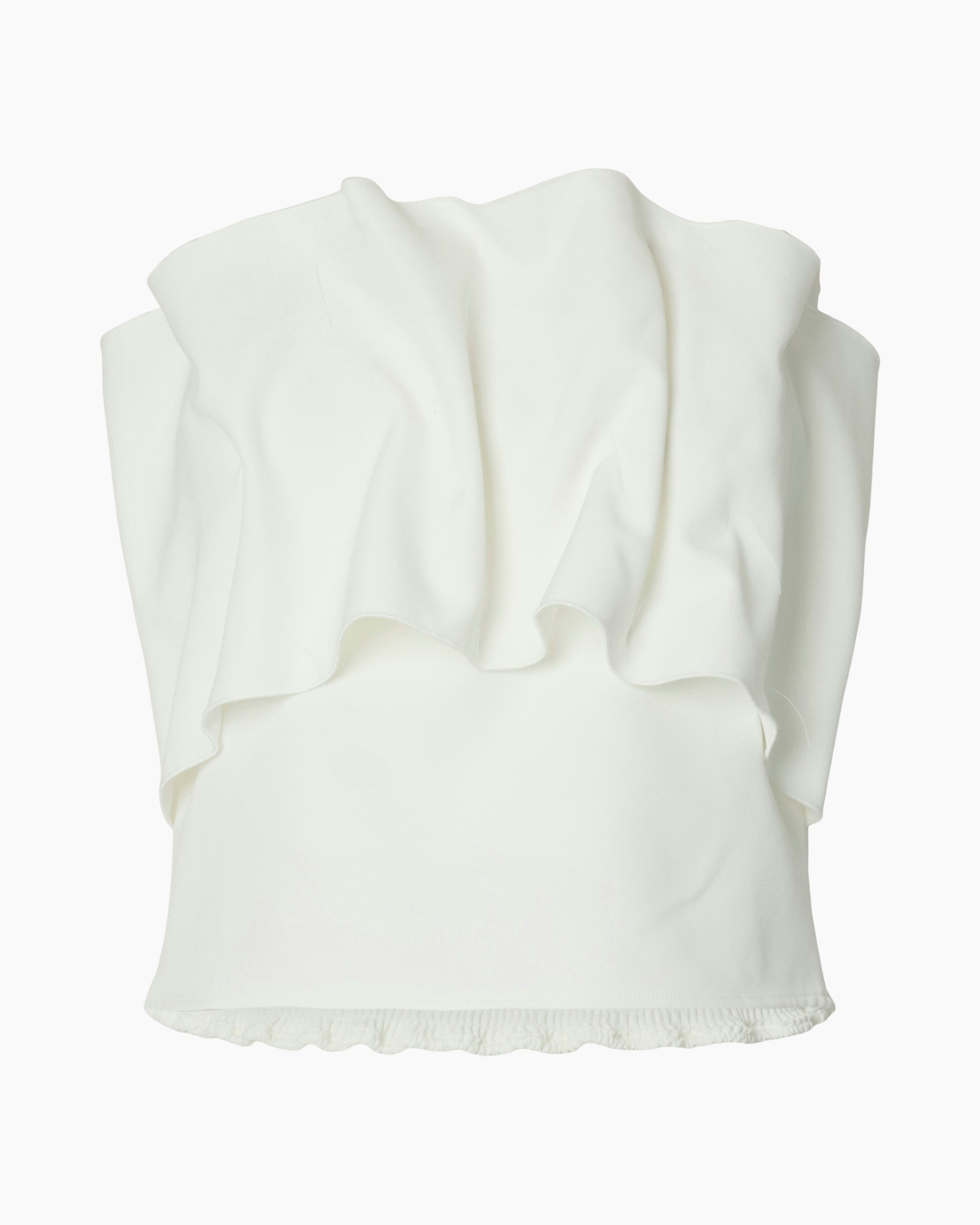 top, blouse, white, ruffle, sleeveless