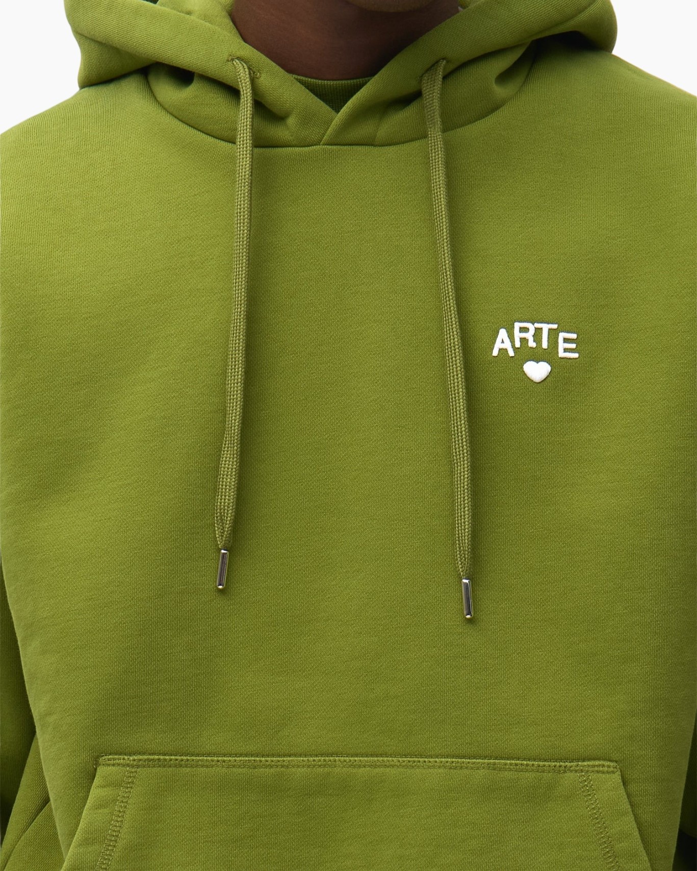 hoodie, pullover, groen, touwtjes, logo