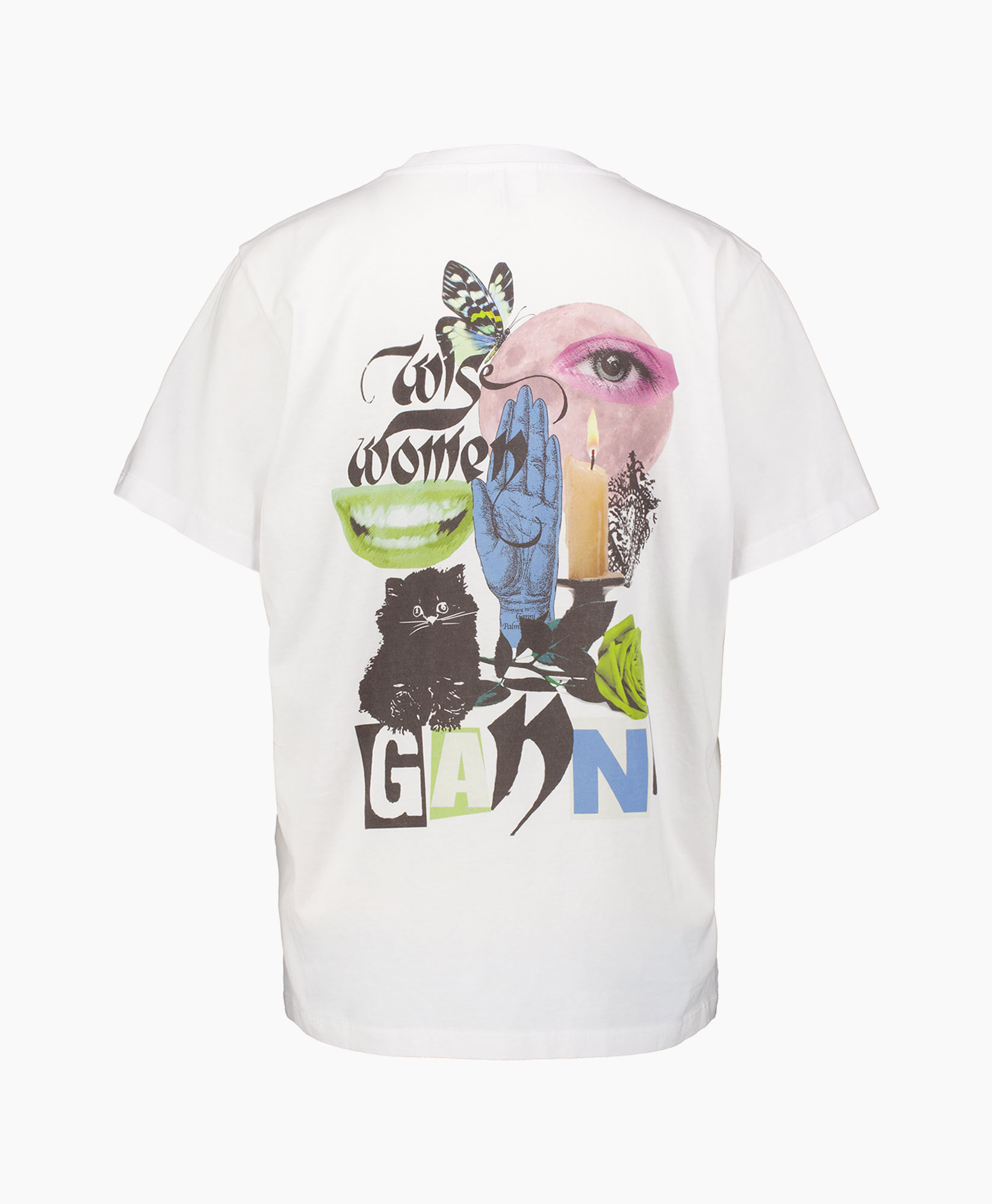 ★Ganni★ Basic Jersey Collage Relaxed Fit Short Sleeve T-Sh Phantom Black Basic Jersey Teddy Relaxed T-shirt | GANNI US