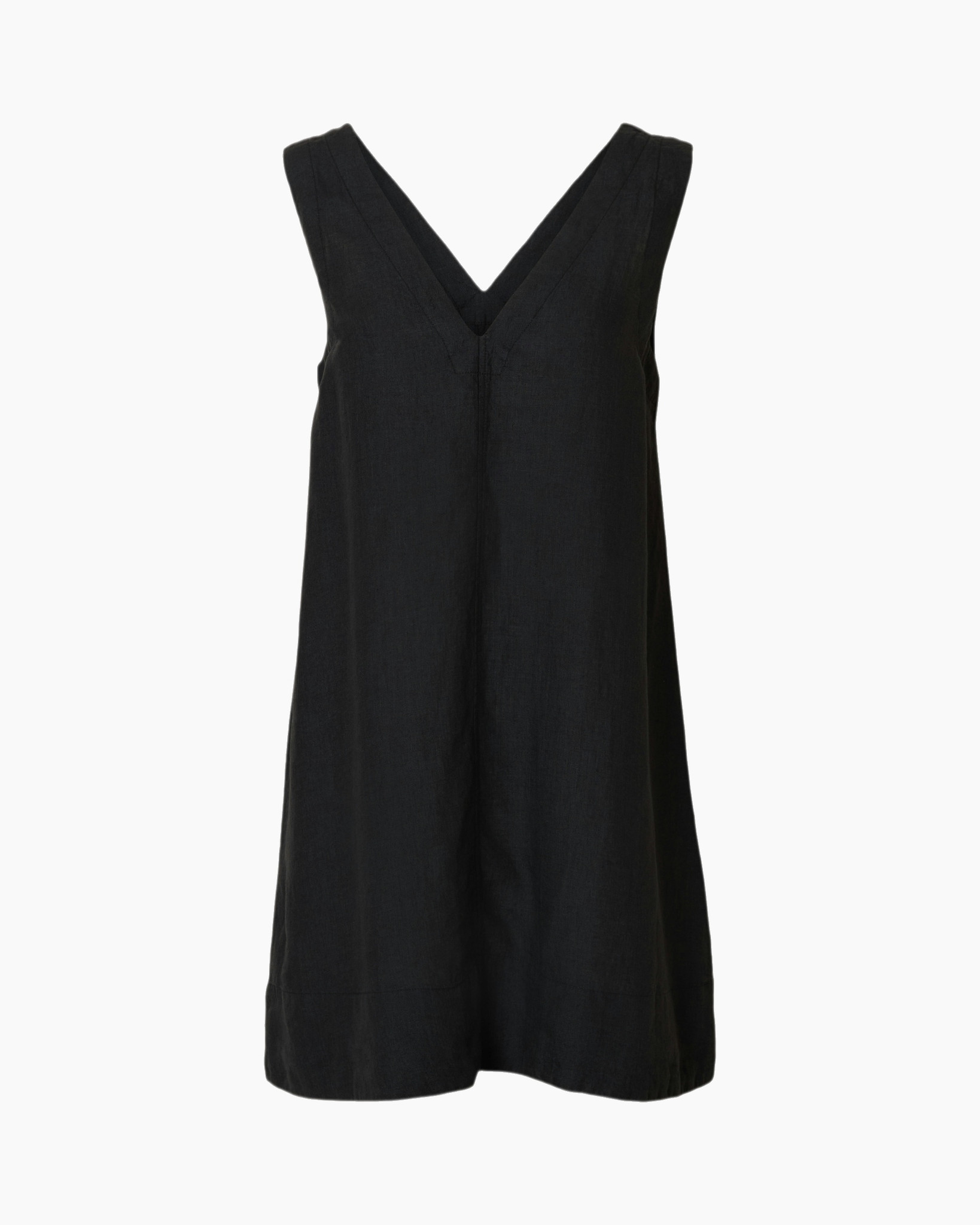 Jurk Linna Sl Short Linen Dress B Zwart