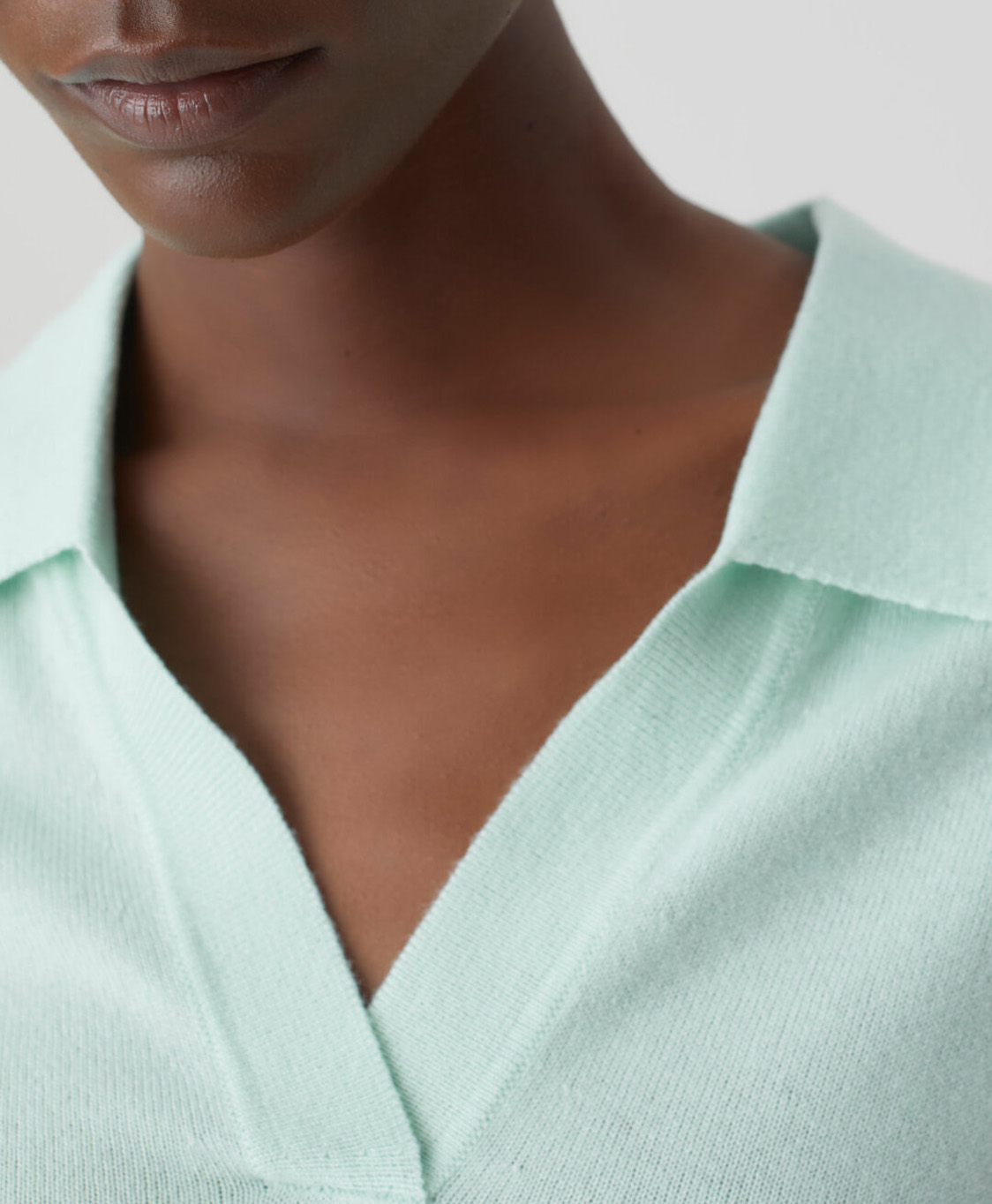 Closed Pullover Polo Longsleeve Groen