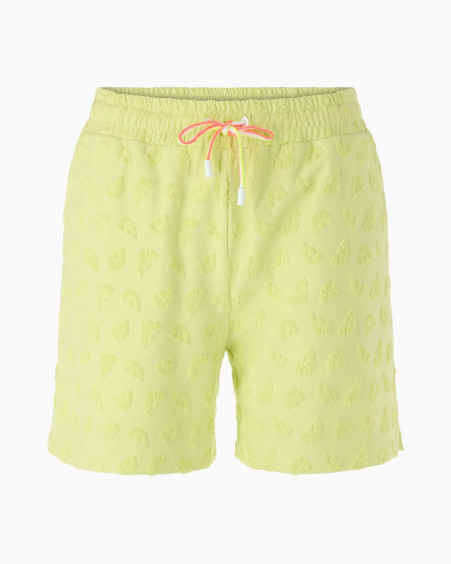 zwemshort, touwkoord, limegroen, zachte textuur, gepatterd doek