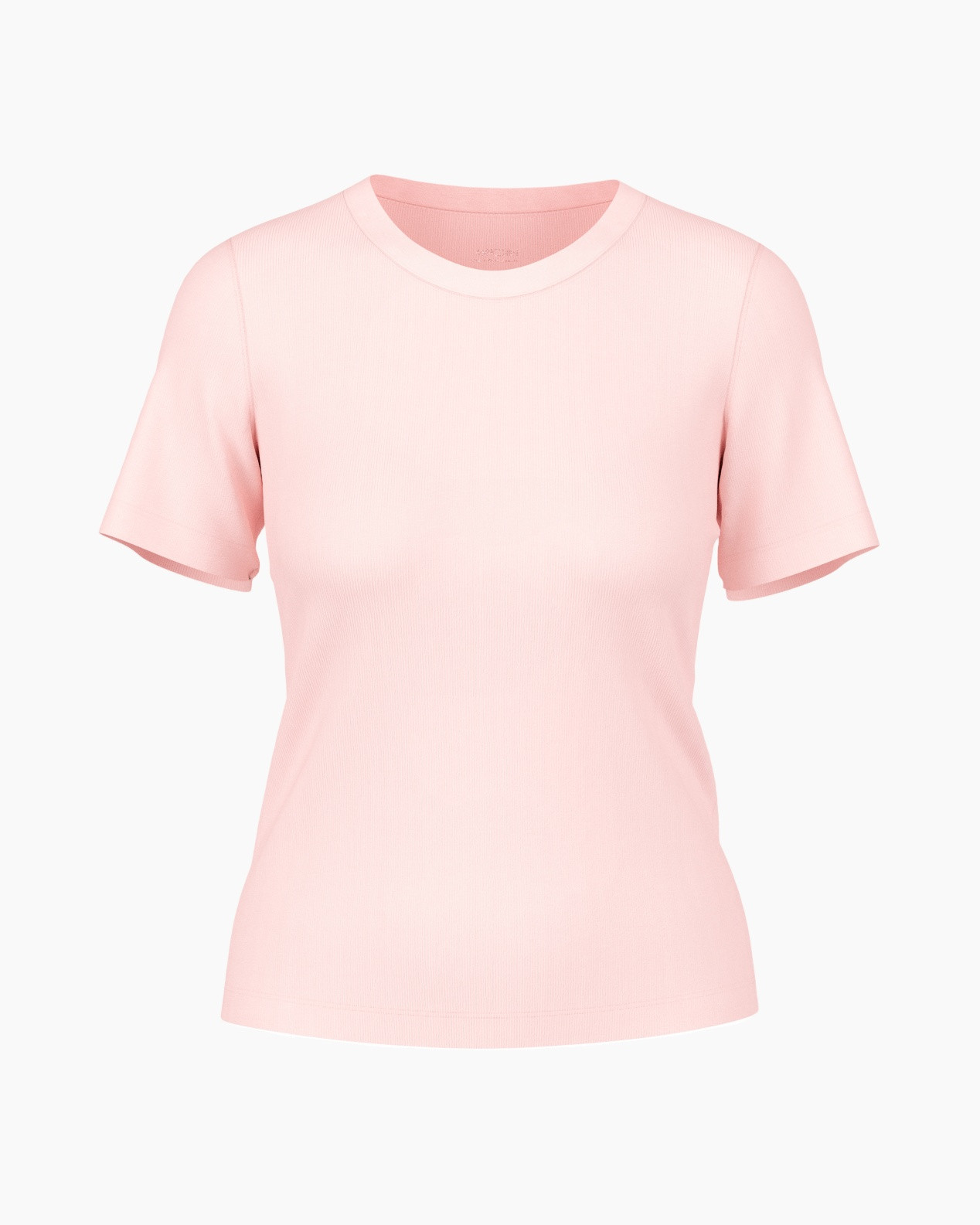 t-shirt, korte mouwen, roze, effen kleur, keigemneck