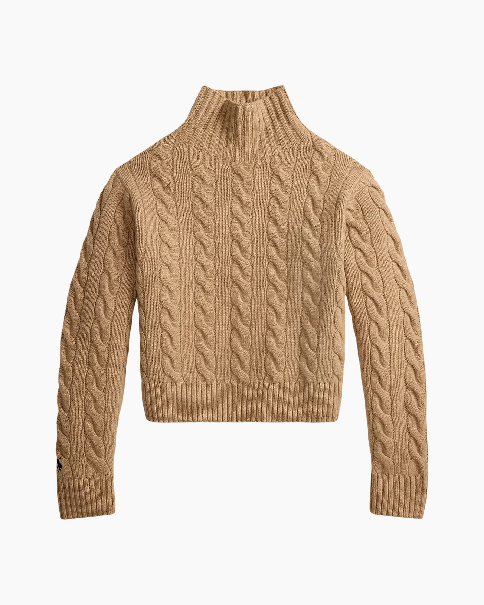 rolkraag, trui, kabelbreipatroon, beige, lange mouwen