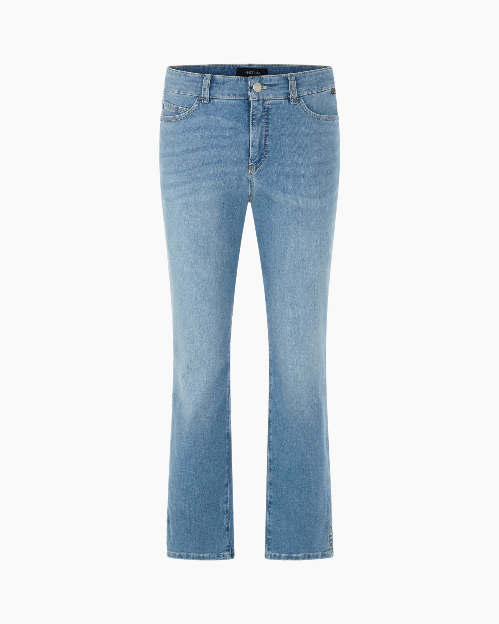 jeans, blue denim, straight leg, light wash, five-pocket