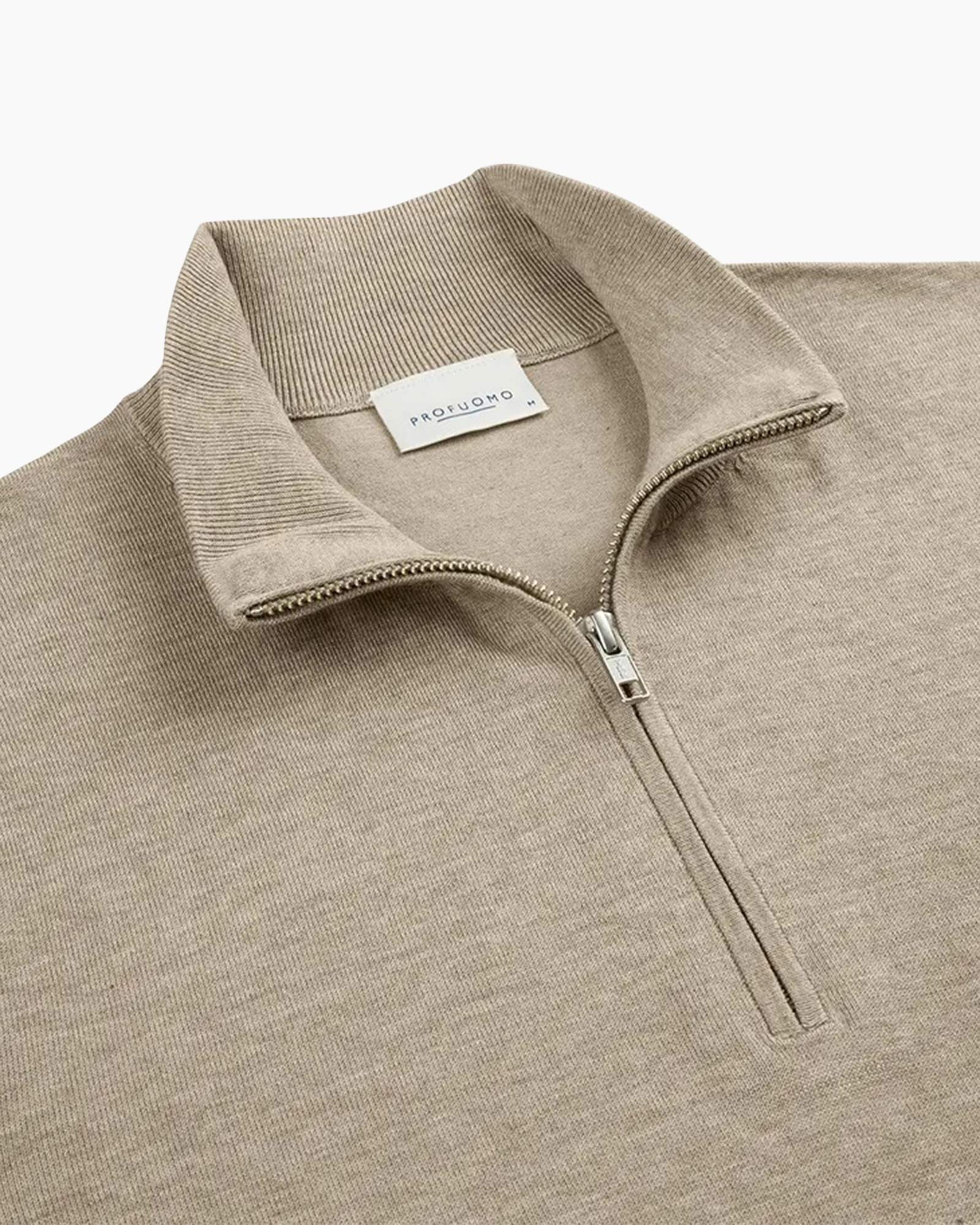 Pullover Halfzip Beige