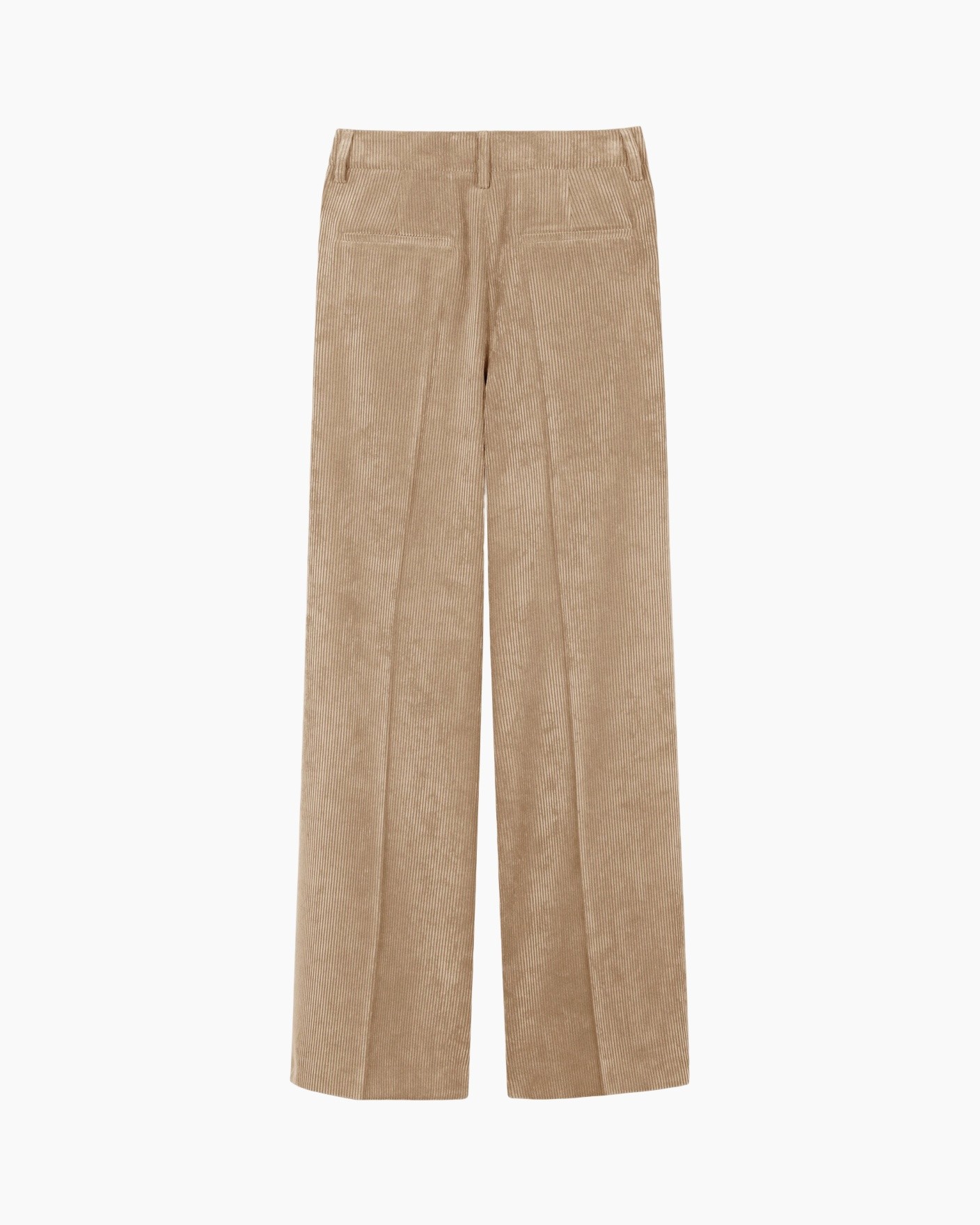 korduroy, broek, wijdte-pijp, beige, achterzakken
