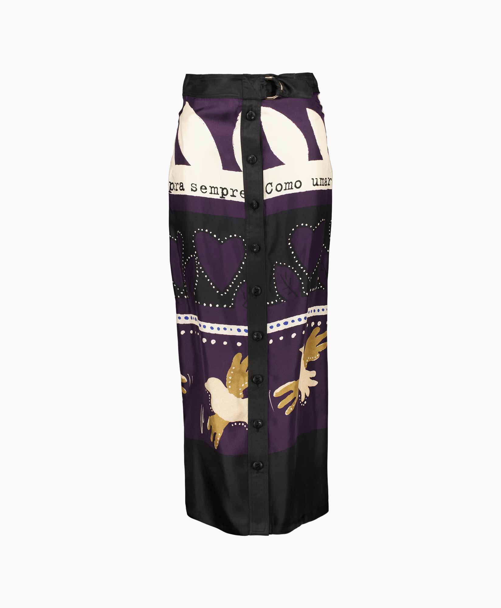 Maxmara Midi Rok Giusto Paars dessin