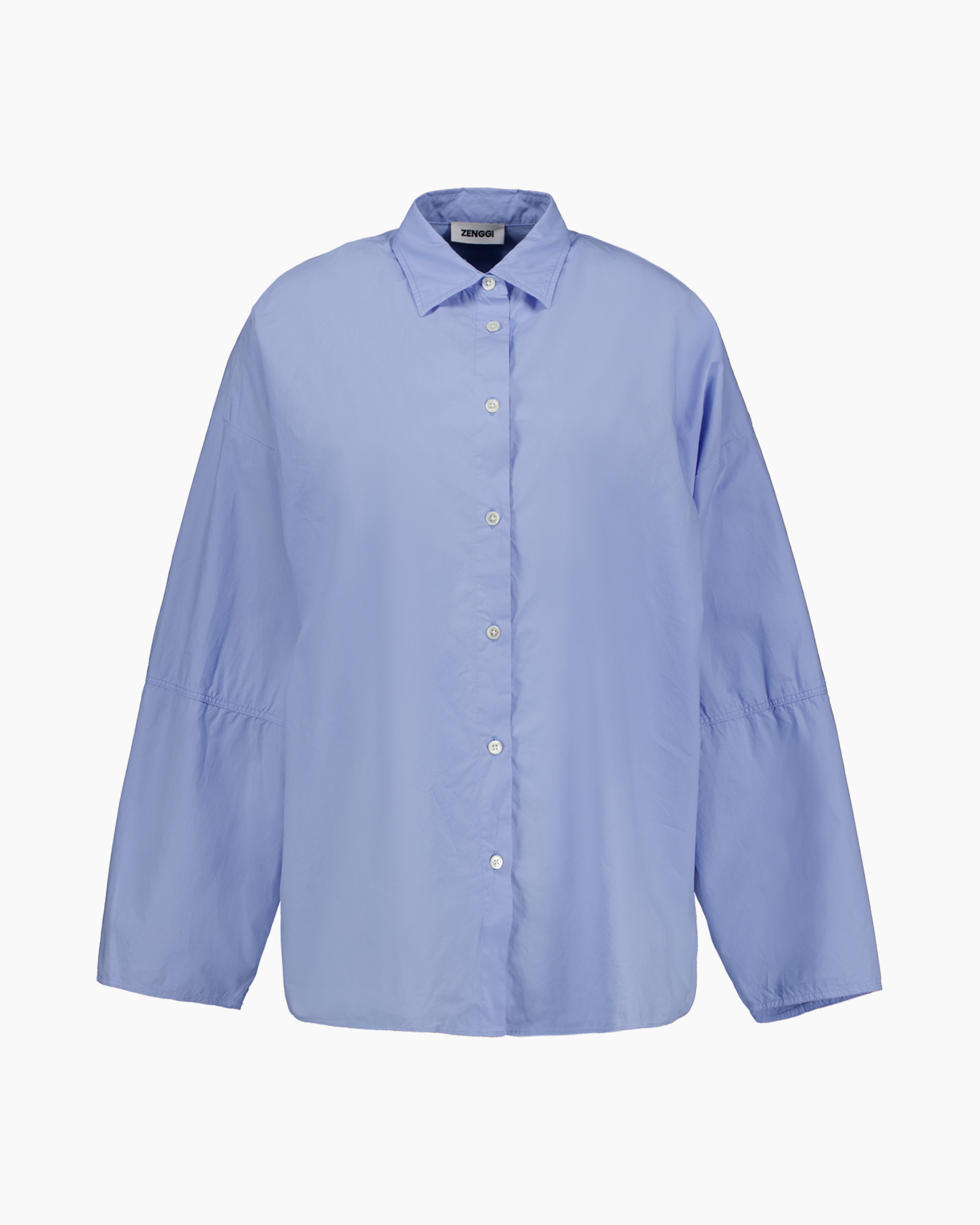 hemd, knopjes, lange mouwen, kraag, lichtblauw