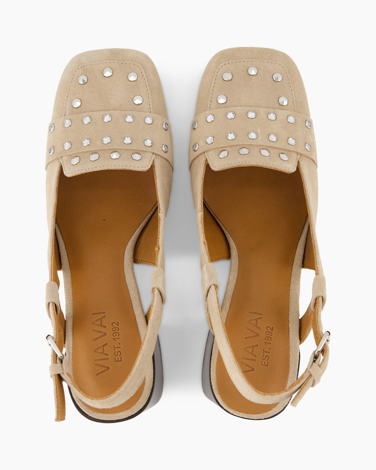 moccasins, beige, studs, suede, slip-on