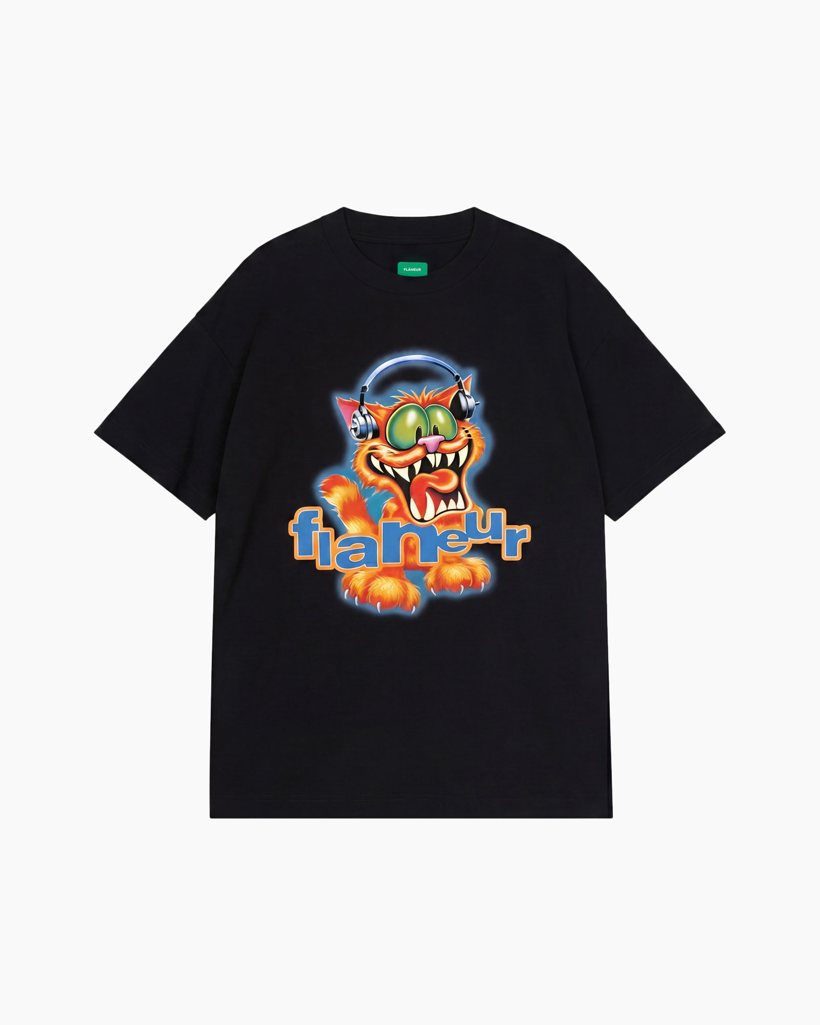 t-shirt, grafisch, korte mouwen, zwart, cartoon