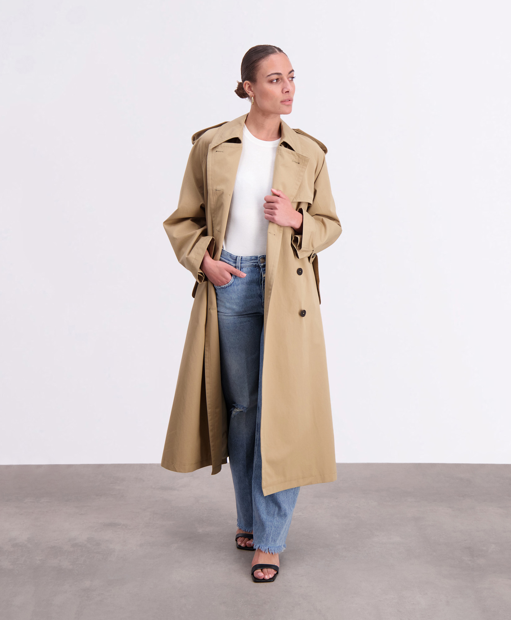 bijvoeglijk naamwoord grip federatie Closed Trenchcoat Trench Coat Bruin