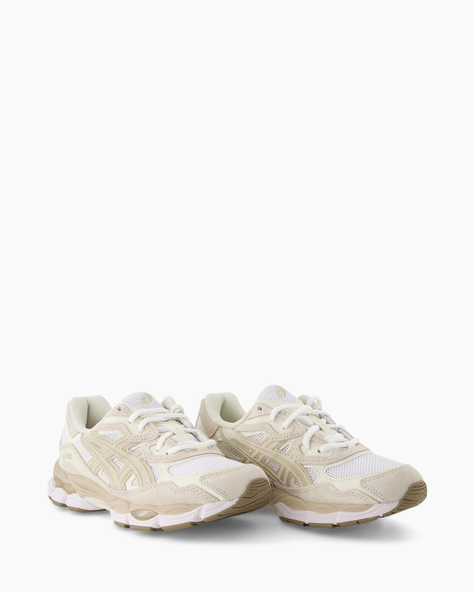 sneaker, sportschoen, mesh, beige, wit