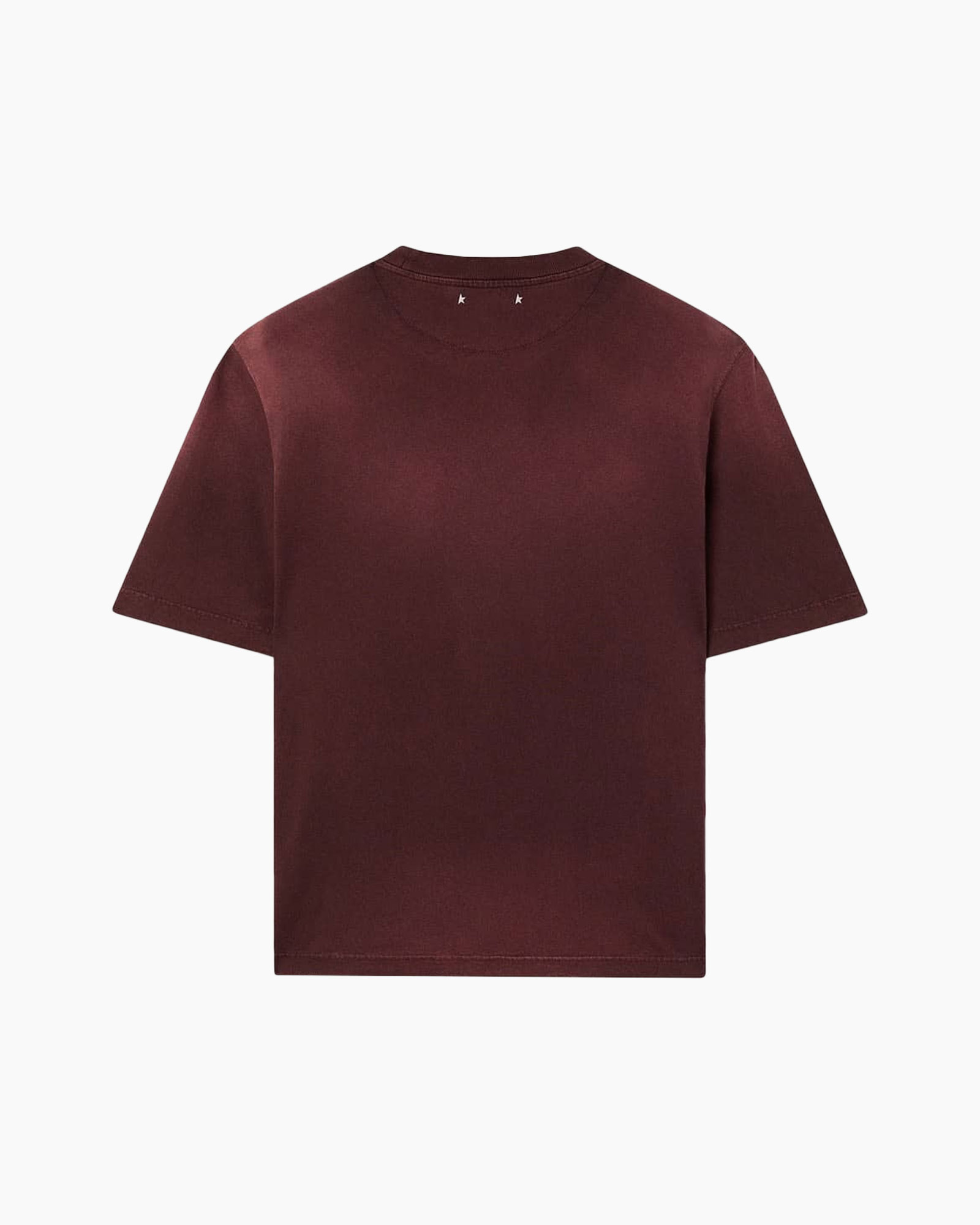 t-shirt, korte mouwen, effen, bordeaux, katoen