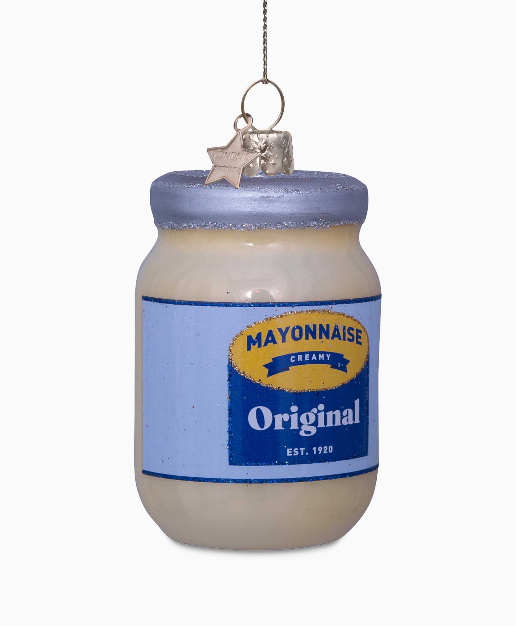 Vondels Kerstbal pot mayonaise Blauw