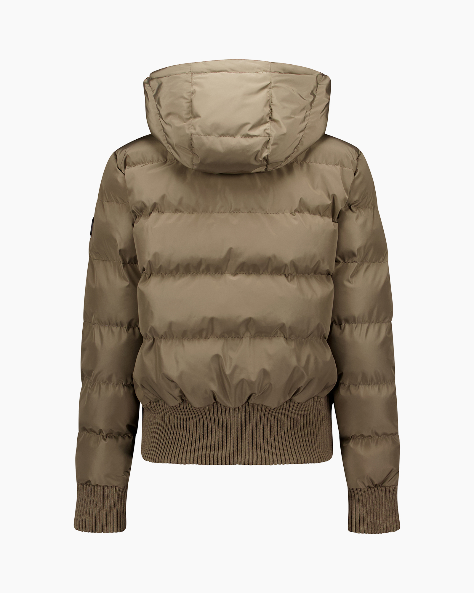 donsjas met capuchon, puffer jas, kapuchon, rits, geribde boorden