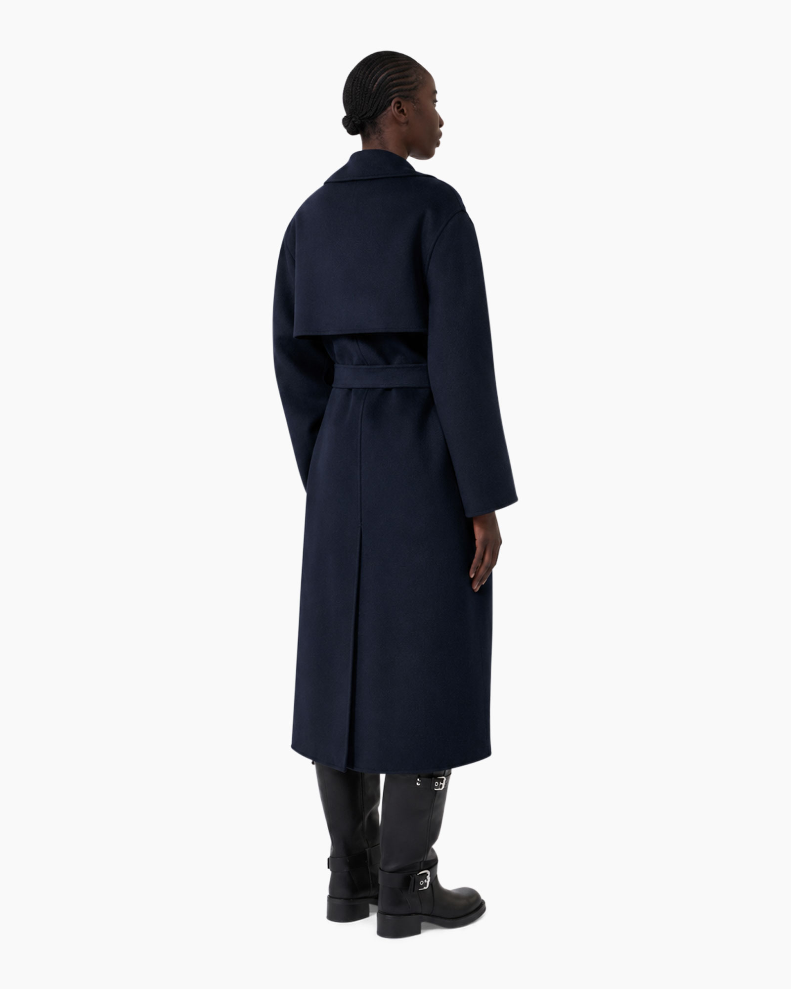 jas, manteau, ouvert, bleu marine, mid-length