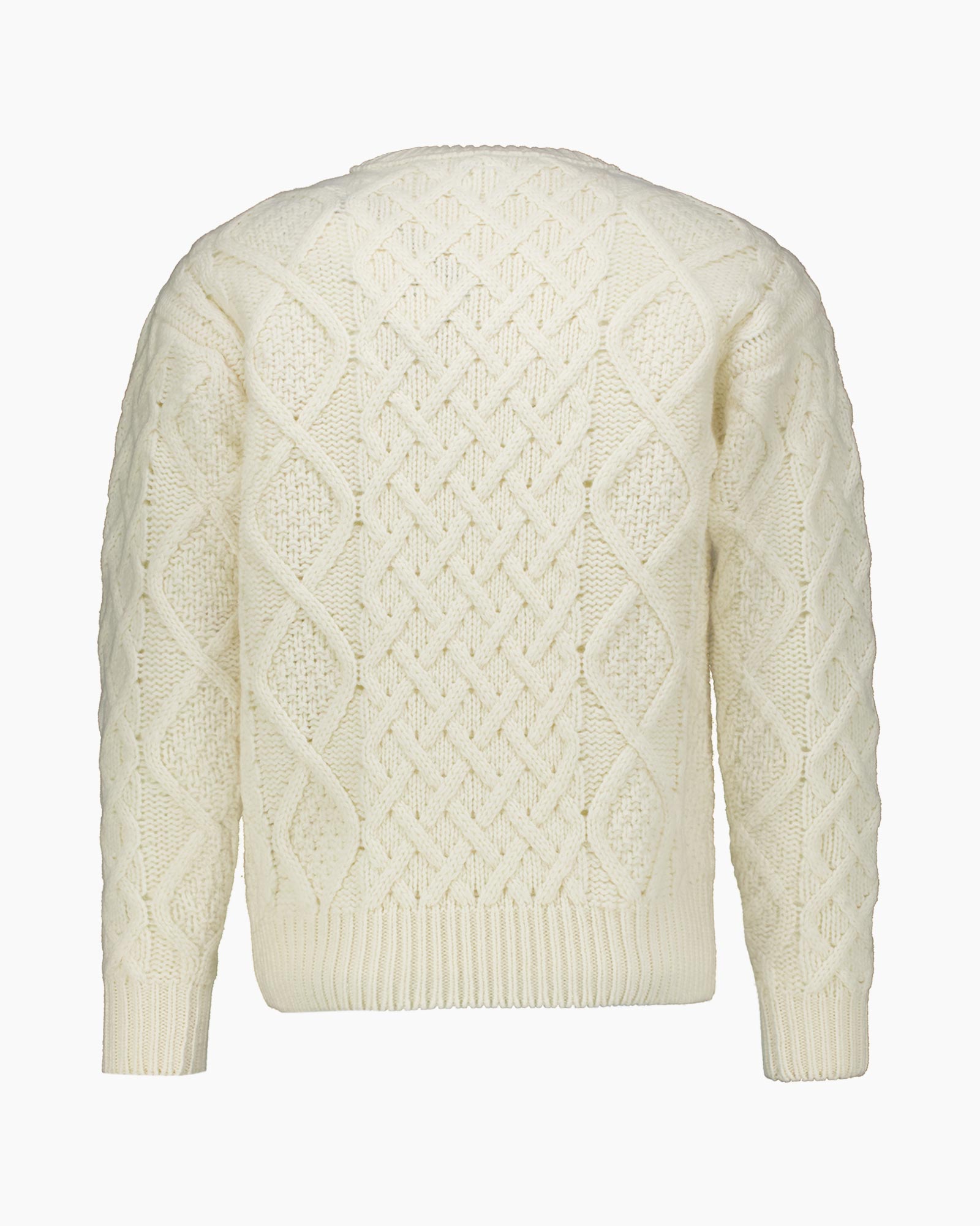 CP Company Gebreide Trui Crew Neck In Wool Soft Shetland Wit