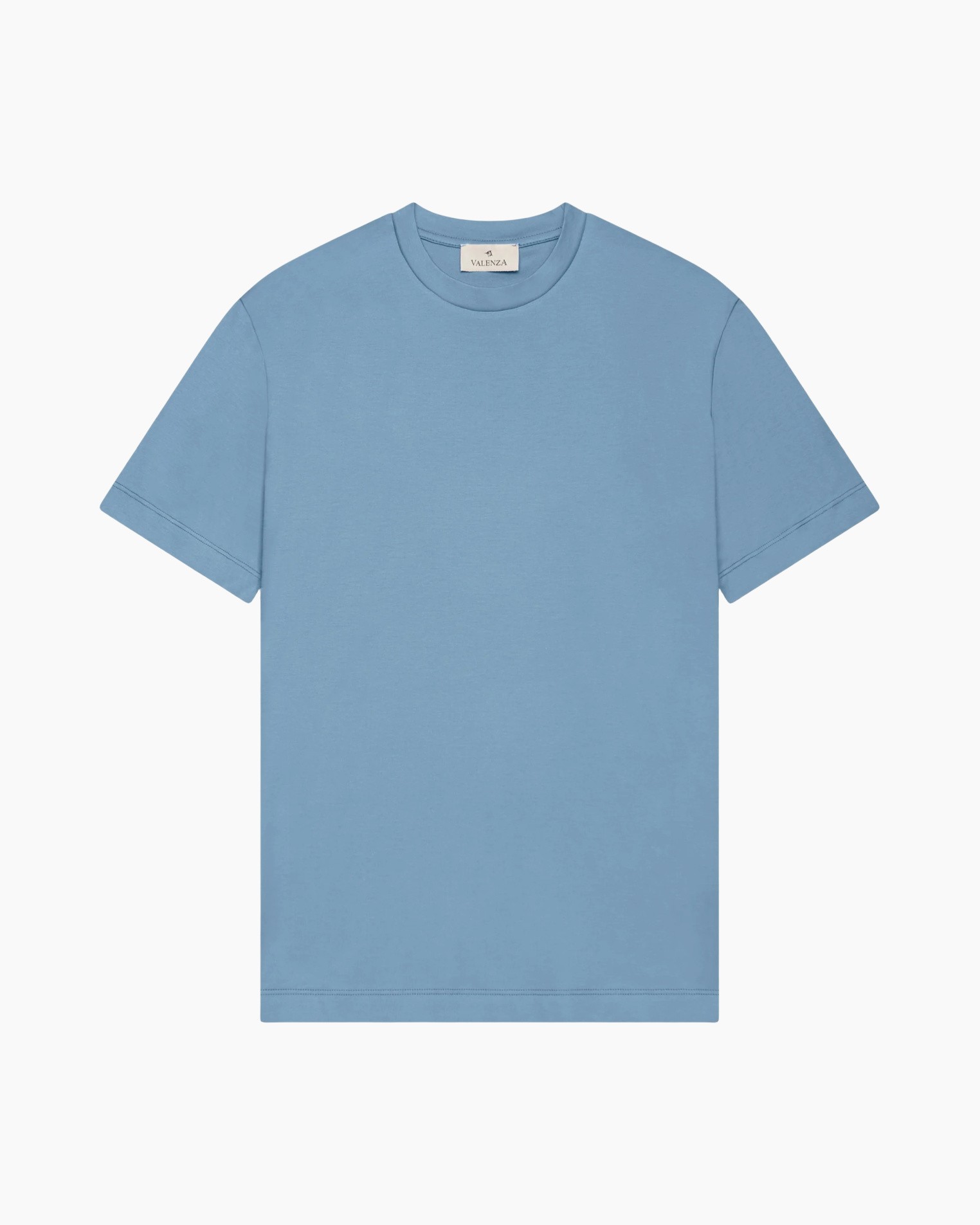 t-shirt, short sleeves, effen kleur, blauw, crewnek