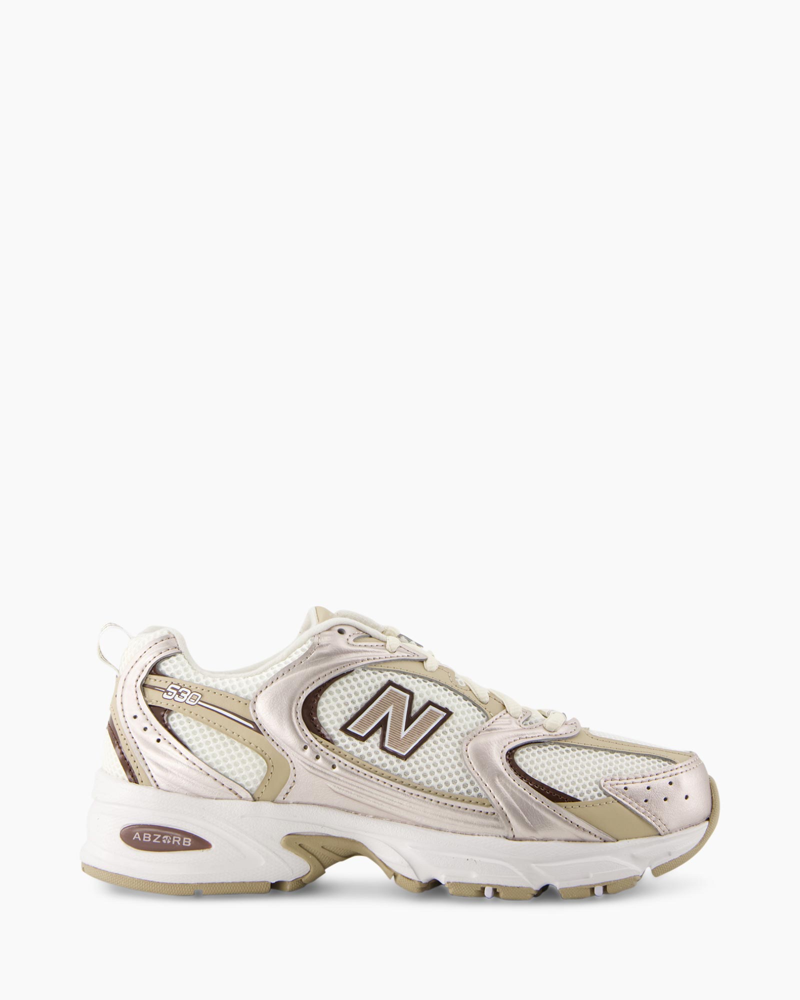 neaker, sportschoen, mesh, echt leer, neutrale beige
