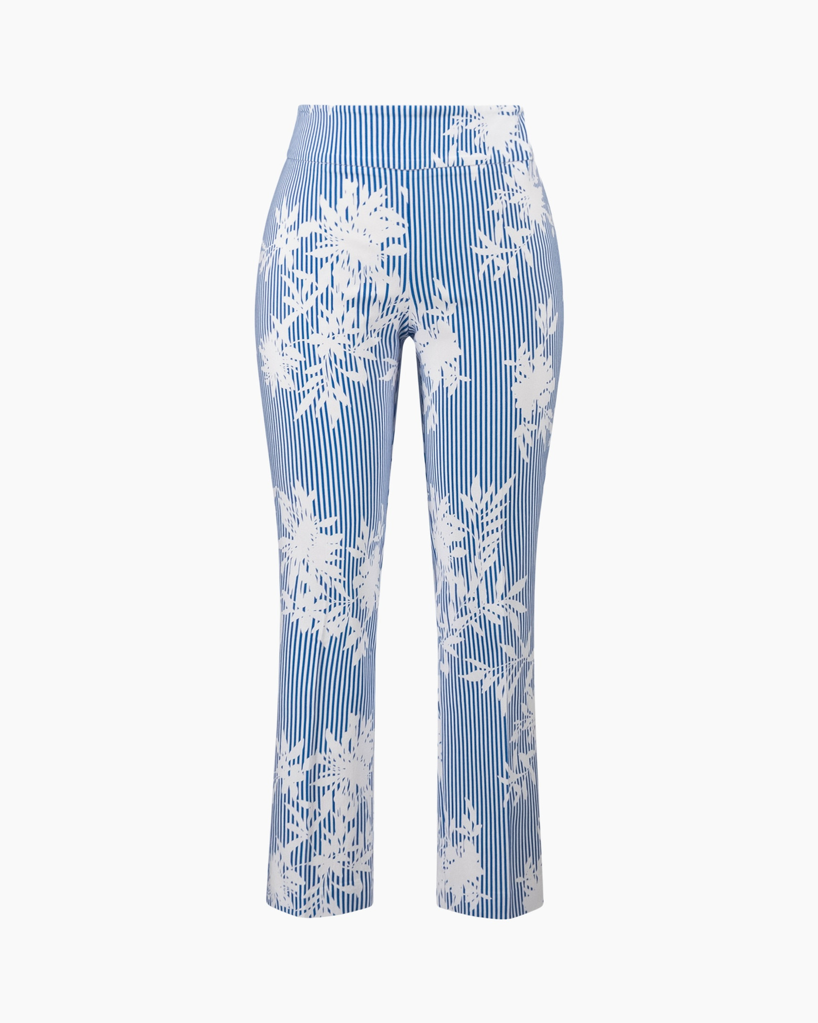 pants, print, floral, striped, blue