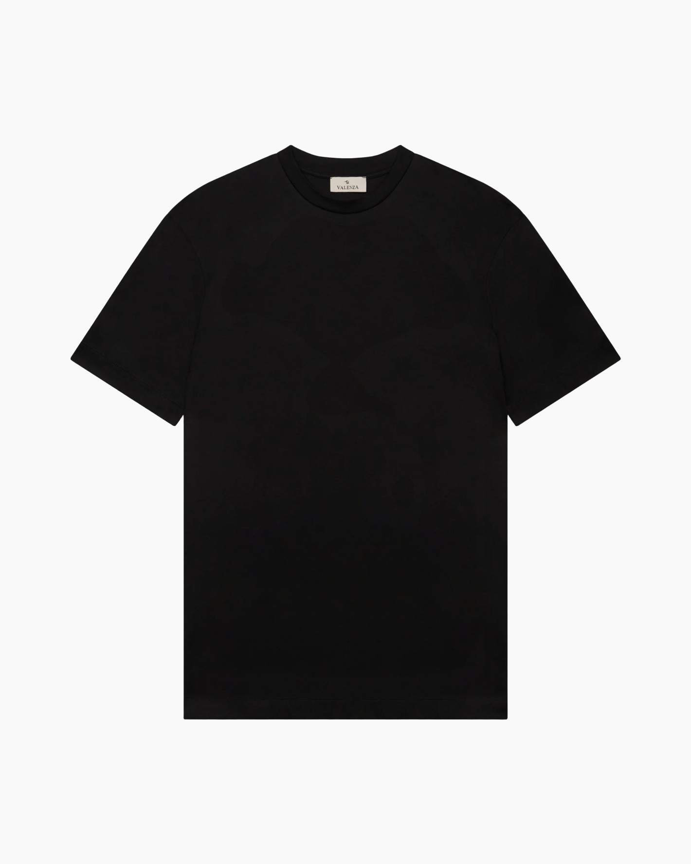 t-shirt, zwart, korte mouwen, rond hals, katoen