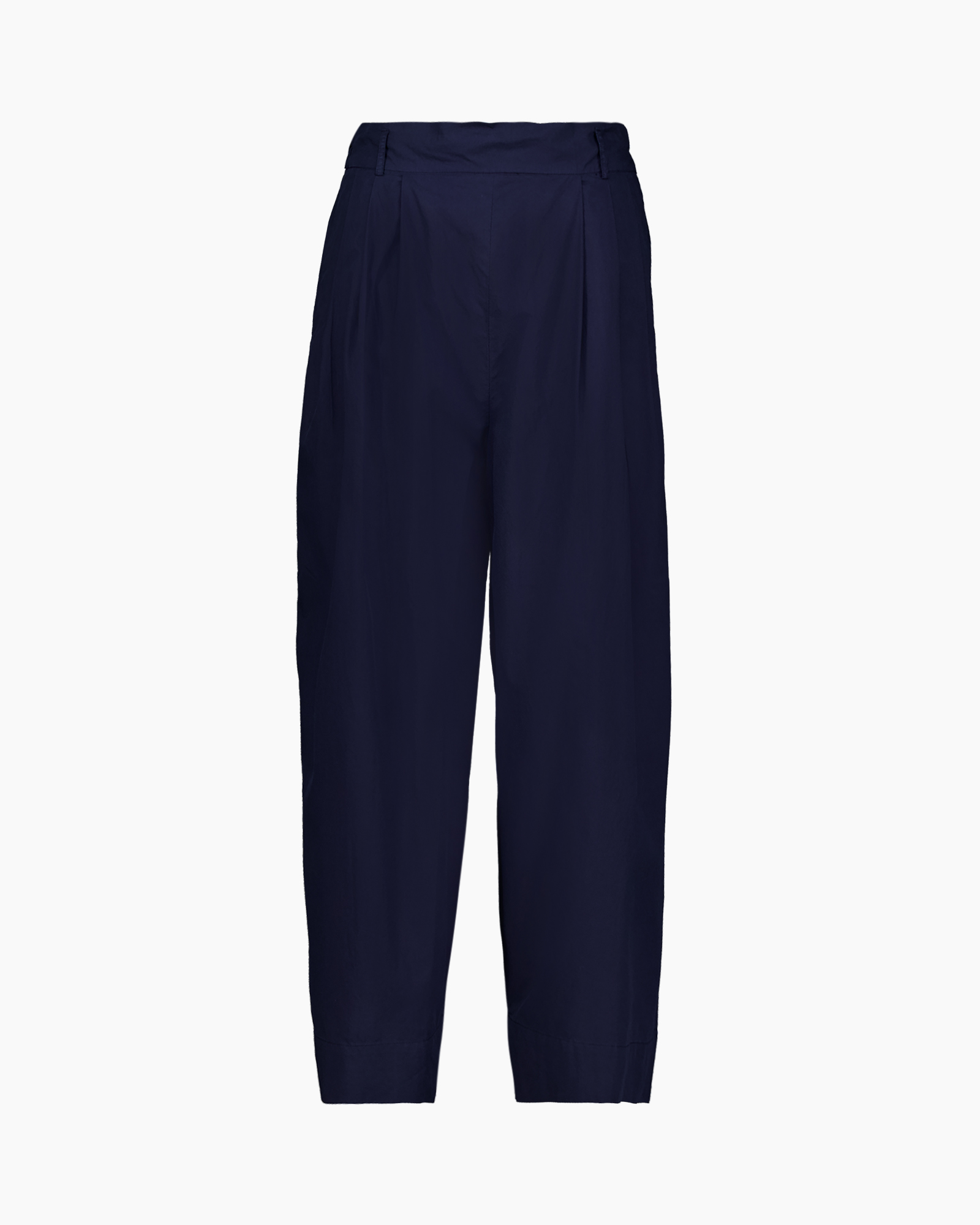 broek, broek, marineblauw, plooien, hoge taille