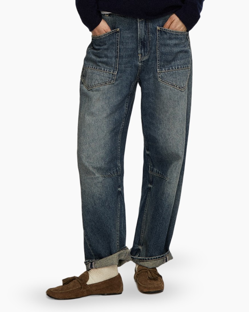 Spijk jeans,  Denim,  Patchzakken,  Versleten,  Lossere pas