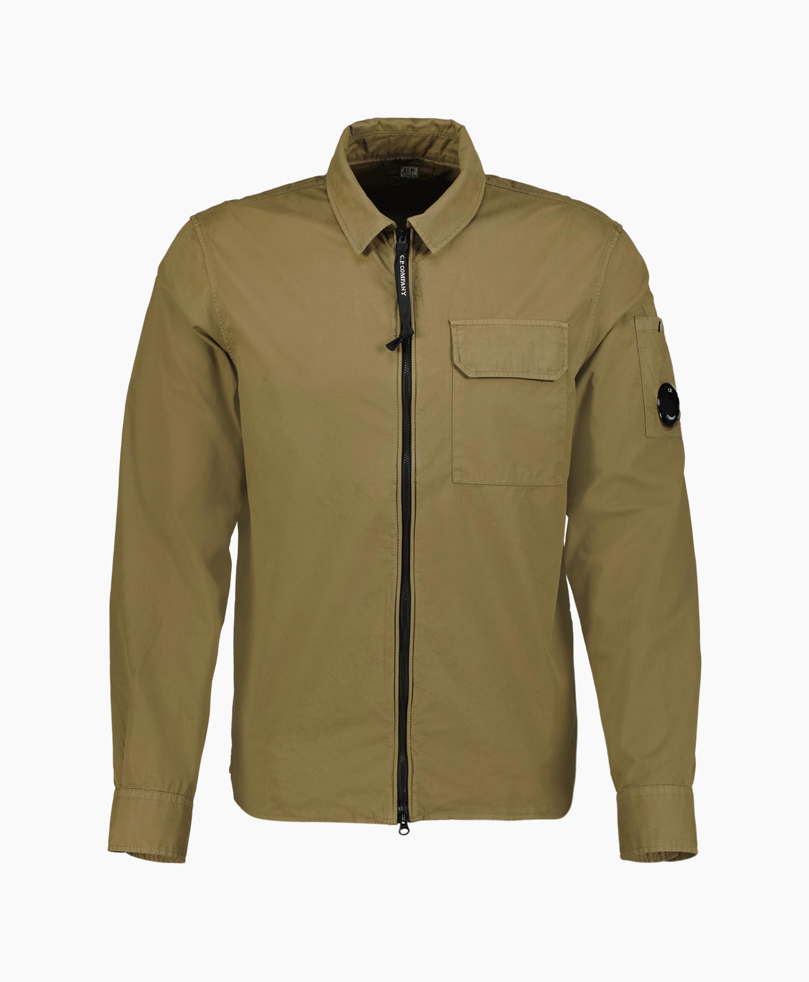 Cp Company Overshirt Gabardine Zipped Bruin