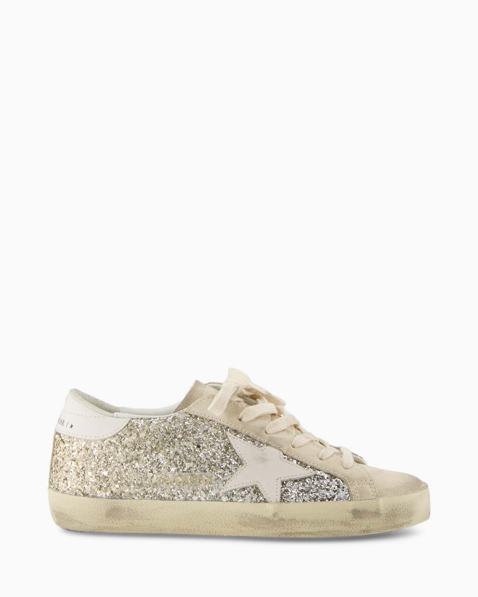 Sneaker Super-star Classic Glitter Leather Star Beige