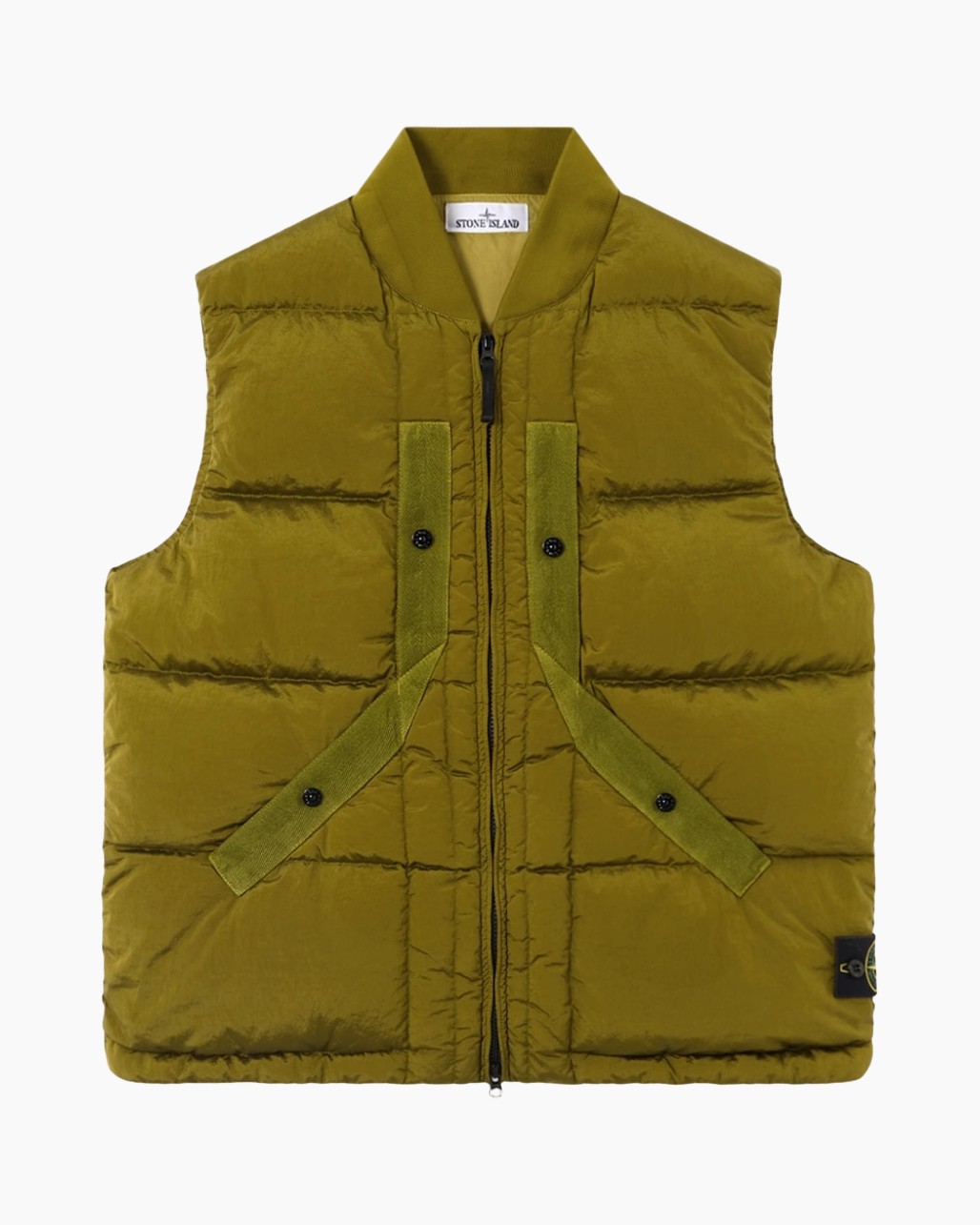 Puffer vest, Gilet sans manches, Fermeture éclair, OLIVE vert, Quilted