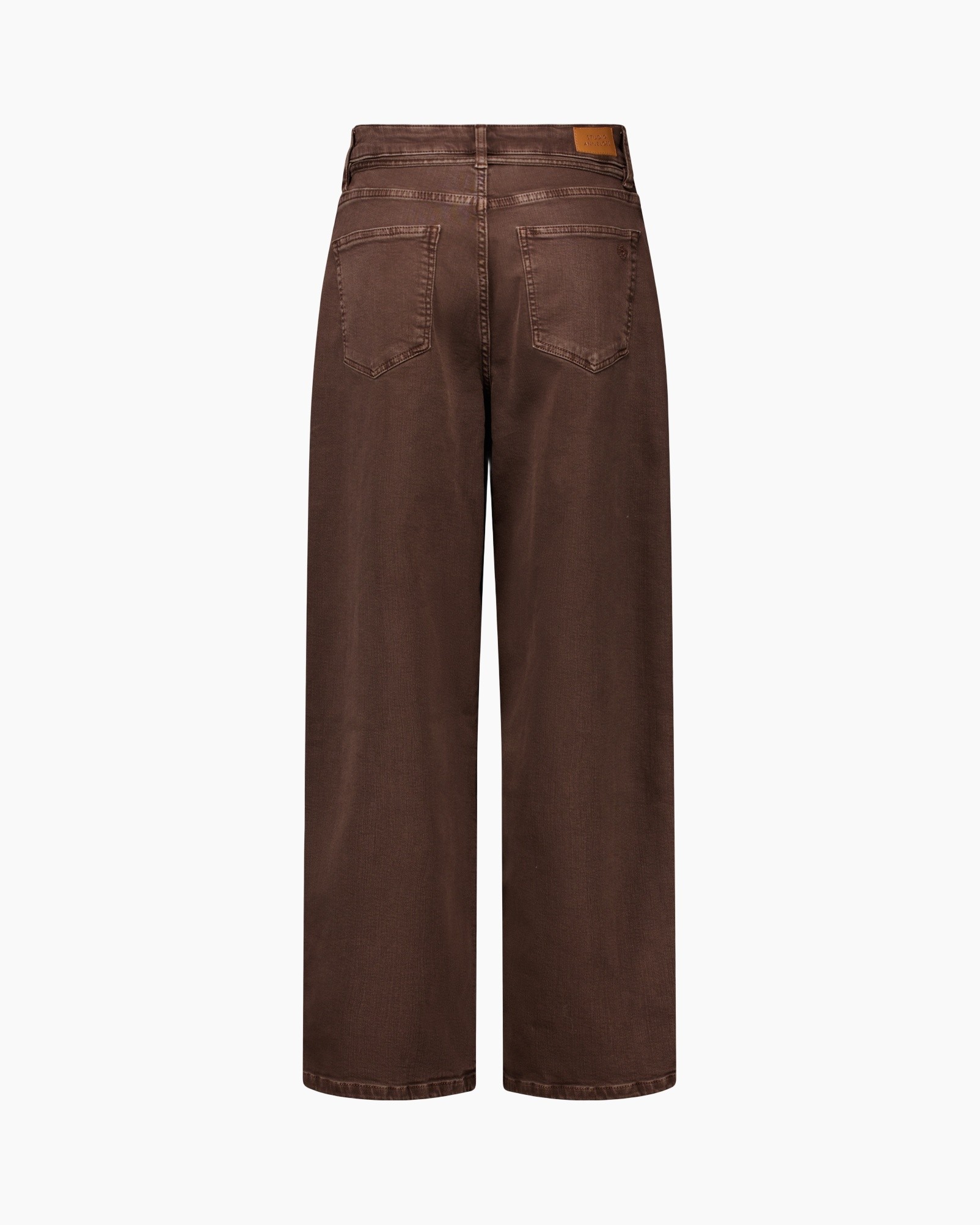 broek, bruin, wijd, corduroy, achterzakken