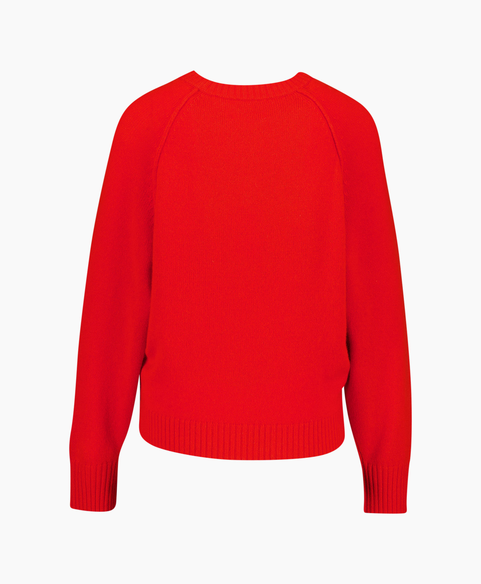 trui, rood, gebreid, lange mouwen, rond hals