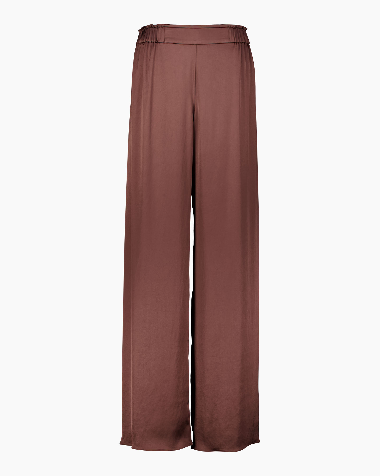 broek, wijdgaande, palazzo, bruin, zachtglans