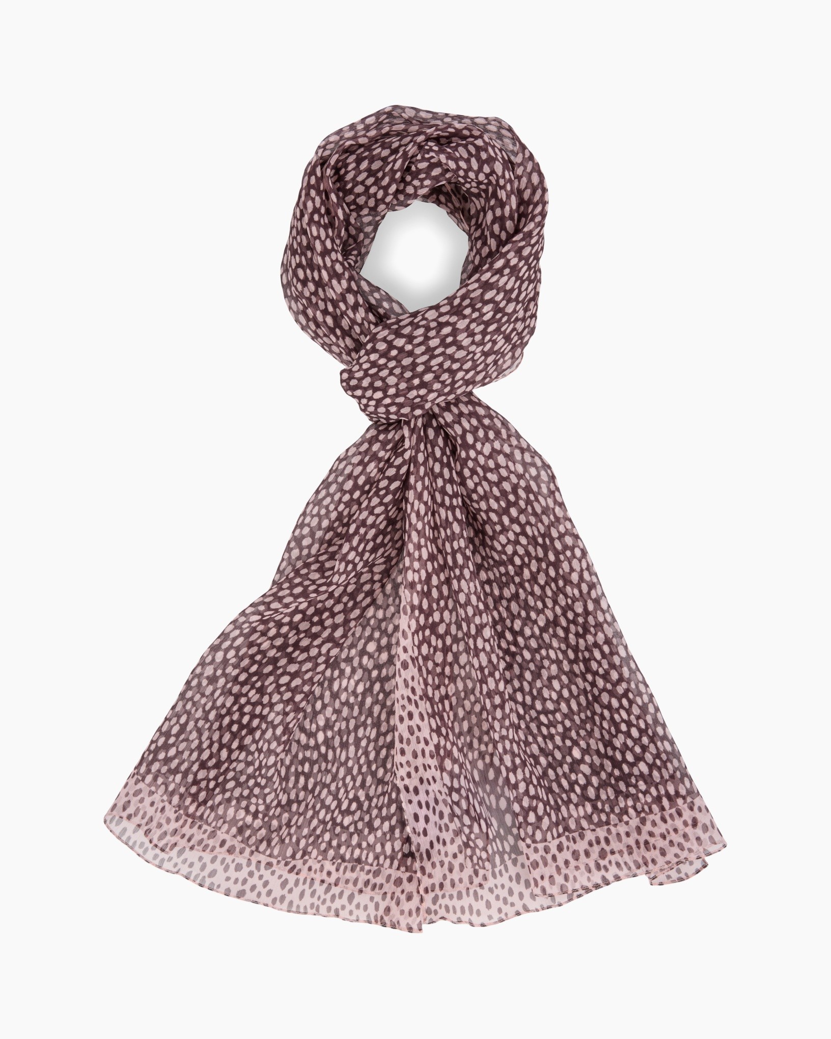 sjaal, warme sjaal, polkadot, roze, lichtgewicht