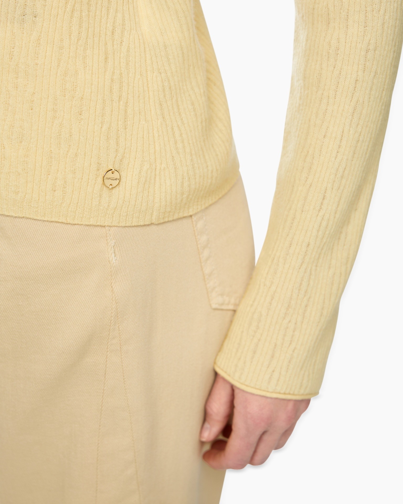 trui, kabukribye?, goudkleurig, beige, lange mouw