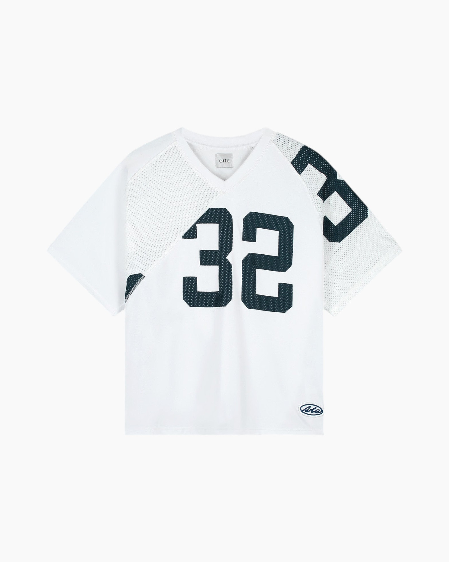 trui, t-shirt, mesh, nummer 32, wit