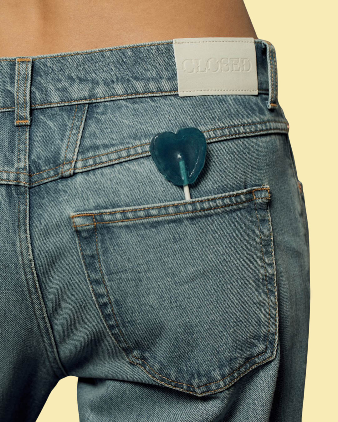 spijkerbroek, achterzak, hart-sieraad, denim, blauw