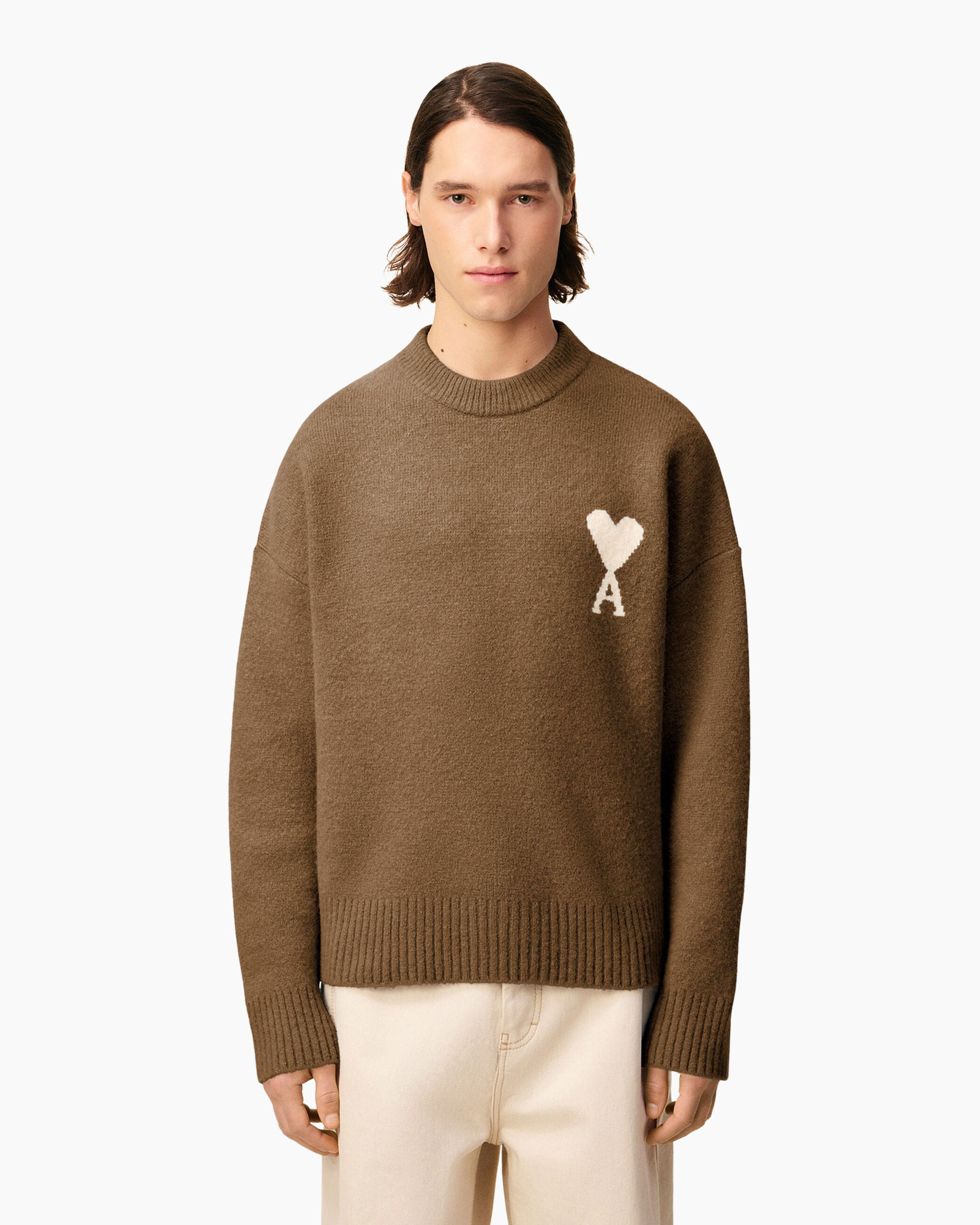 トップス aimiaimi1034 AMI Paris Pullover Adc Uks836 Nuage Bruin