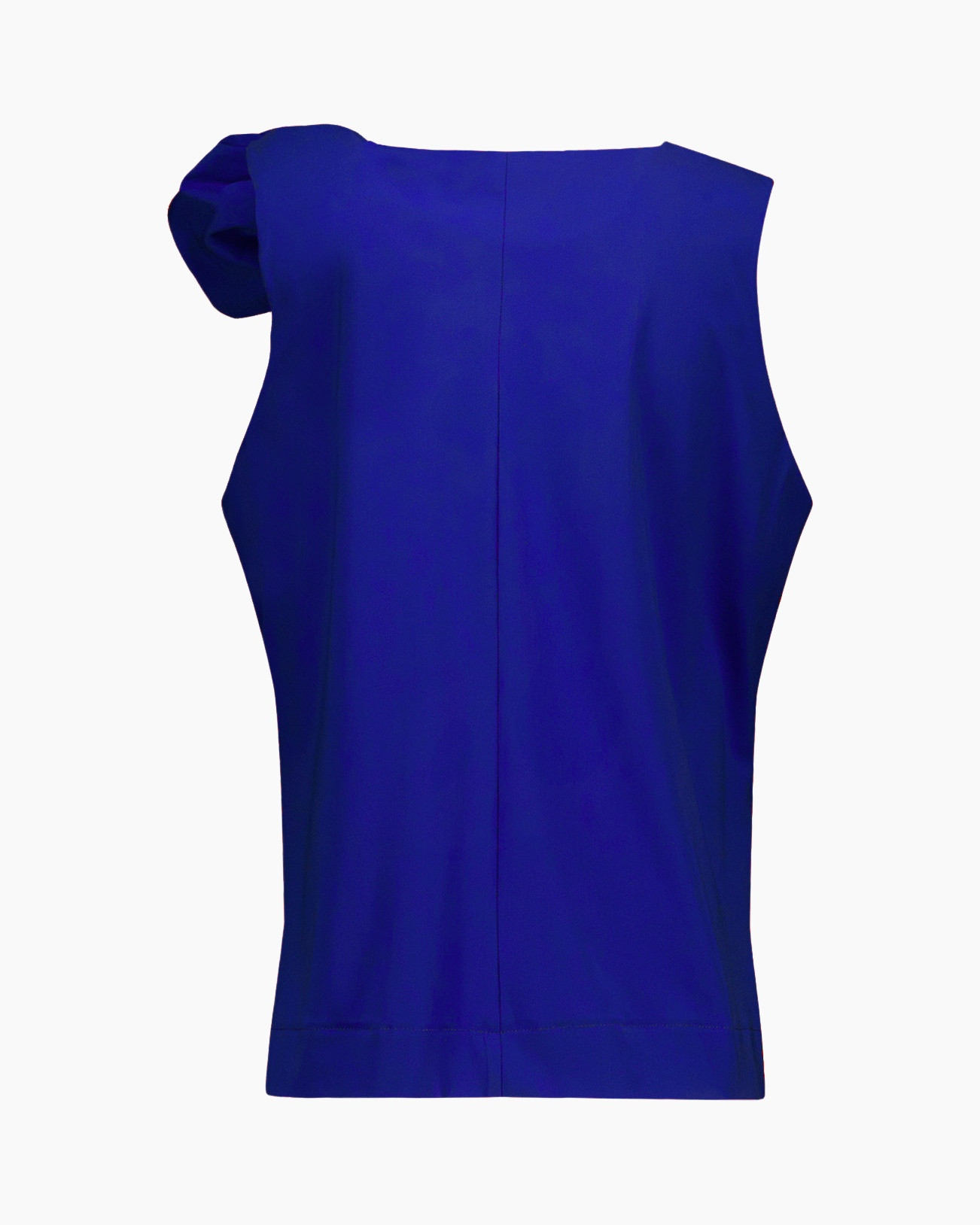 blooms, top, one-shoulder, royal blue, asymmetric